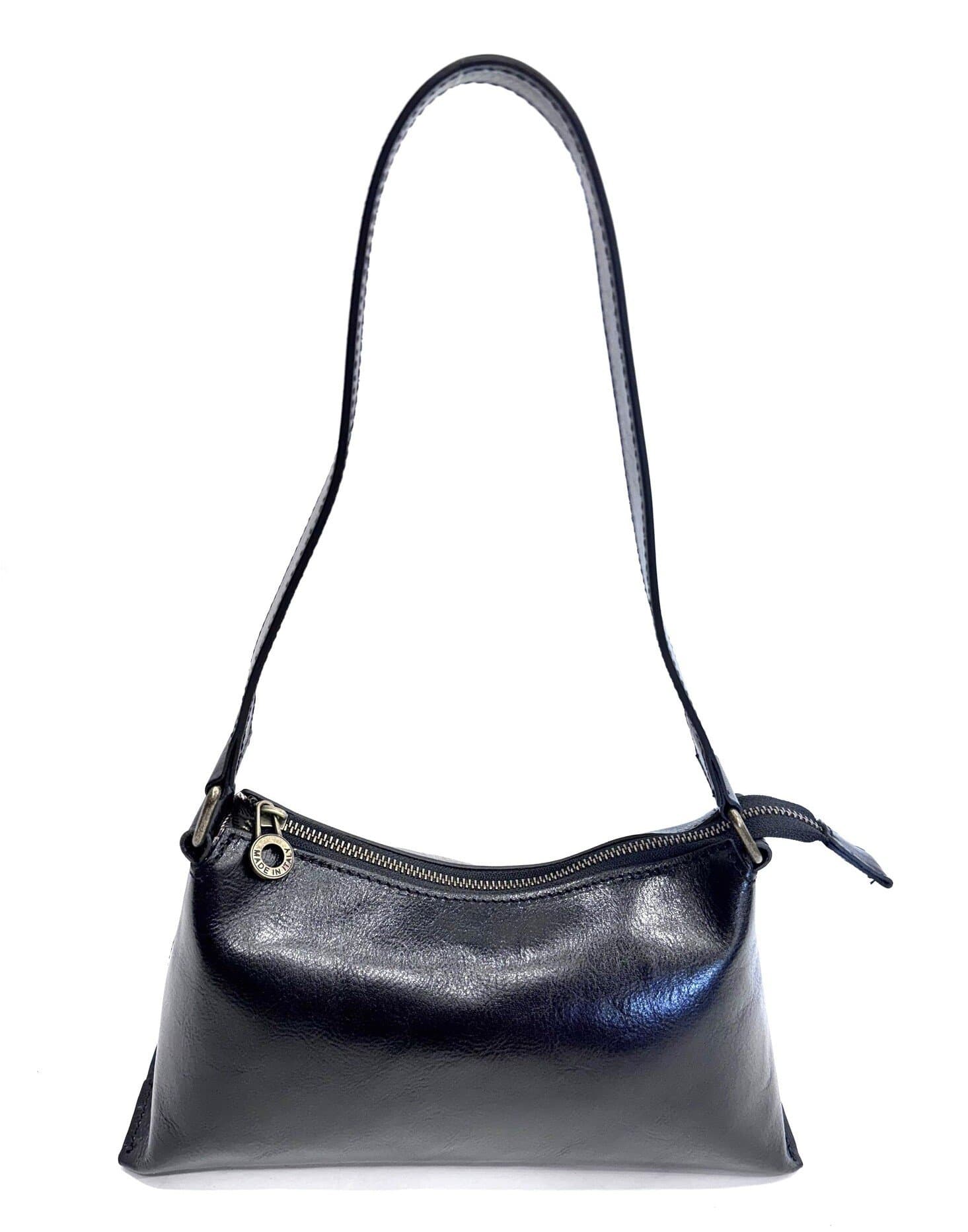 Borsa donna in vera pelle CHIAROSCURO mod. MARILYN, colore NERO, Made in Italy