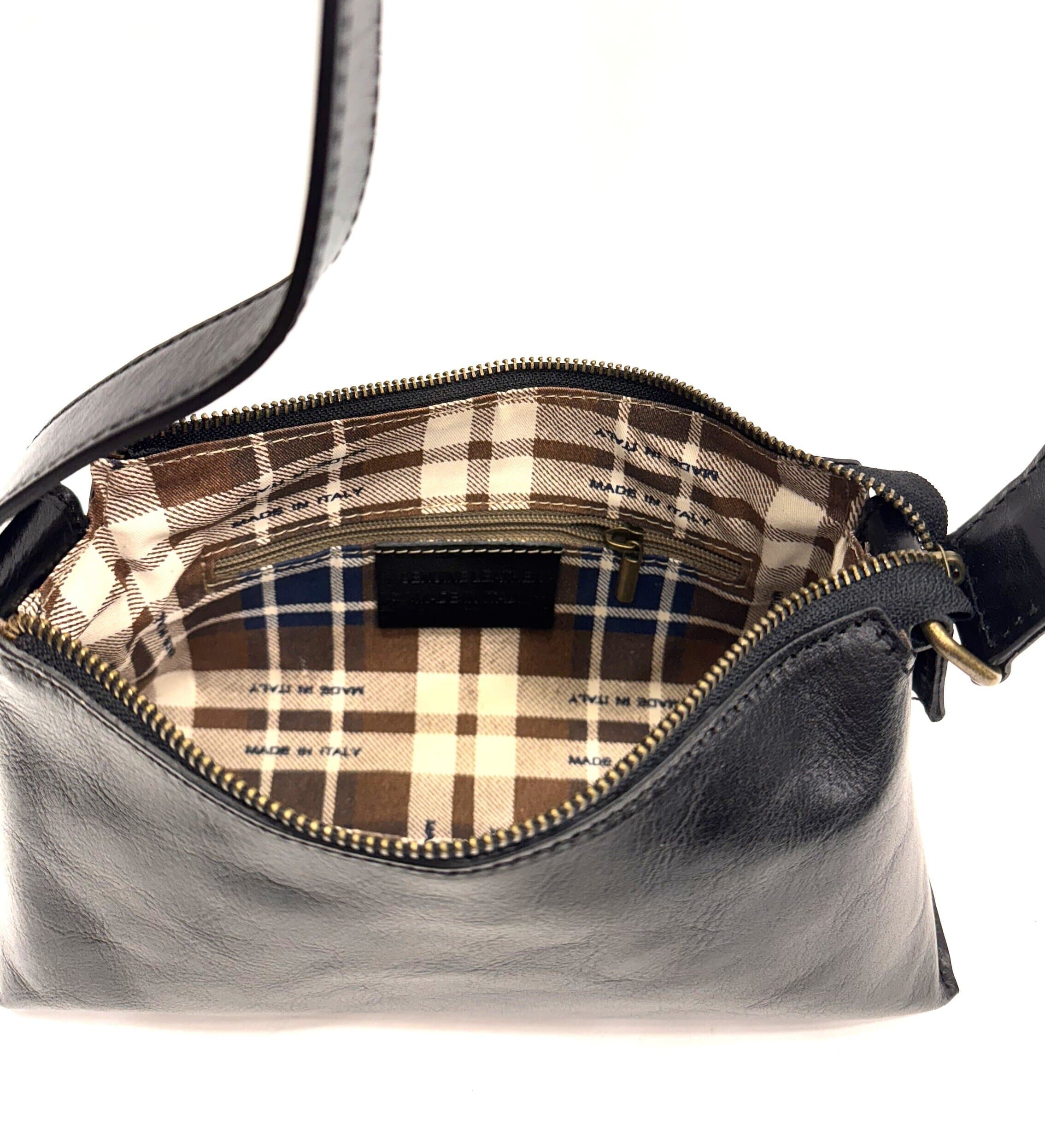 Borsa donna in vera pelle CHIAROSCURO mod. MARILYN, colore NERO, Made in Italy