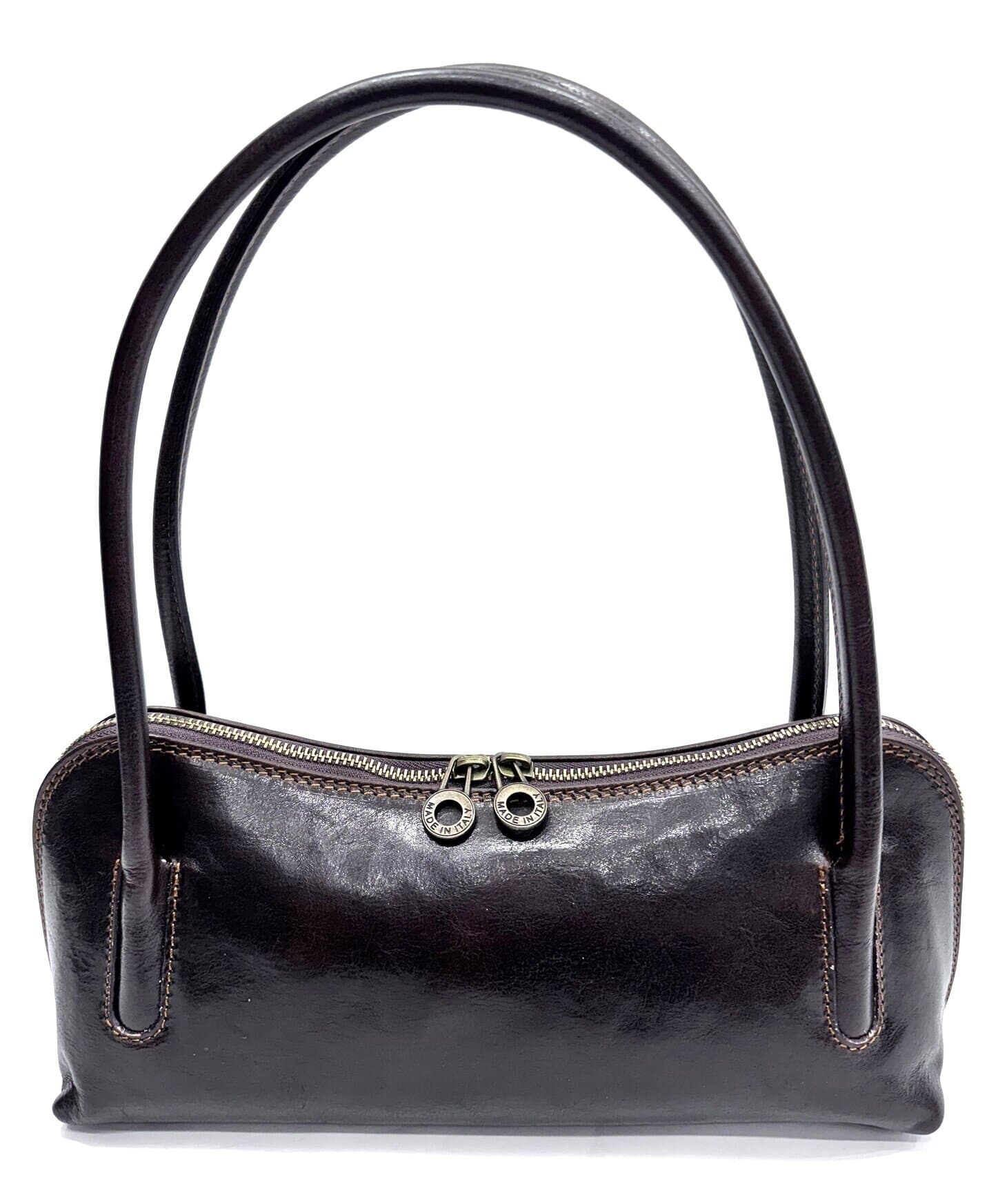 Borsa donna in vera pelle CHIAROSCURO mod. EDA colore TESTA DI MORO, Made in Italy