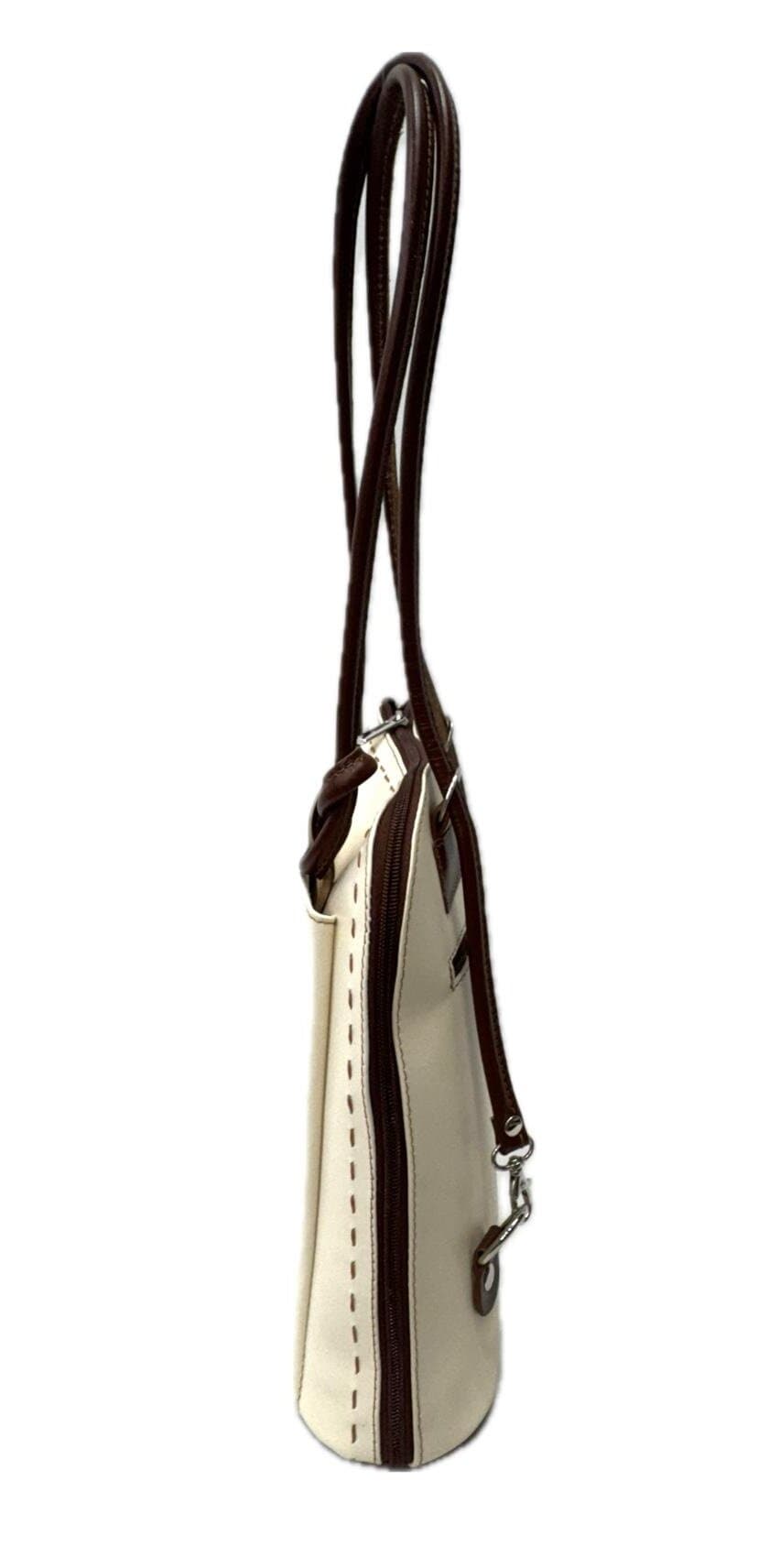 Borsa zaino donna in vera pelle mod. MONTE CIMONE colore BEIGE, CHIAROSCURO, Made in Italy