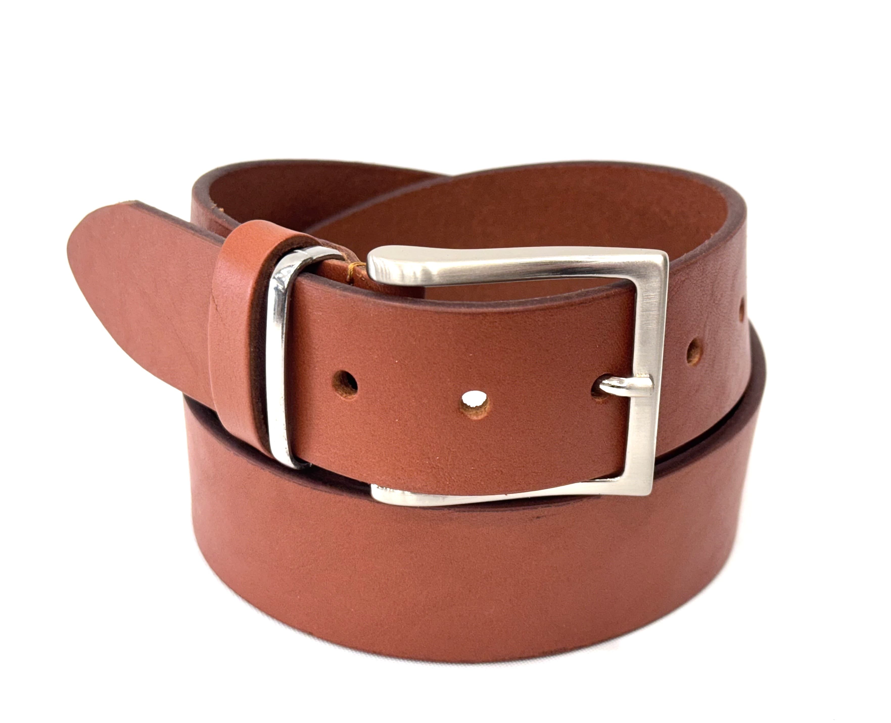 Cintura uomo in vera pelle RONDA, colore MIELE, CHIAROSCURO, Made in Italy