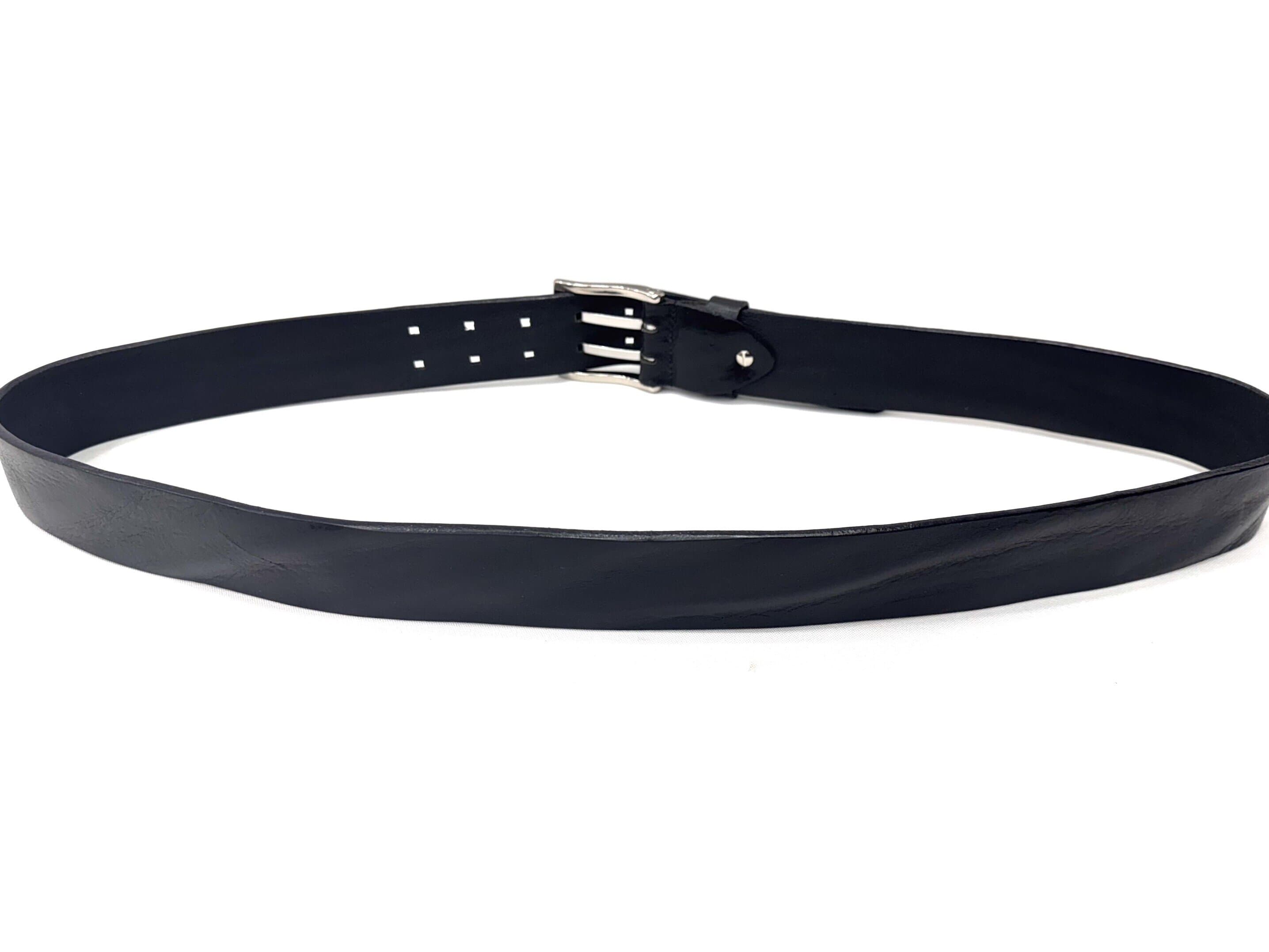 Cintura uomo in vera pelle mod. VENZONE colore NERO, CHIAROSCURO, Made in Italy