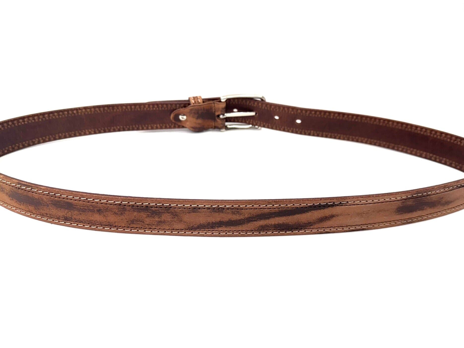 Cintura uomo in vera pelle mod. NAGOYA colore MARRONE, CHIAROSCURO, Made in Italy