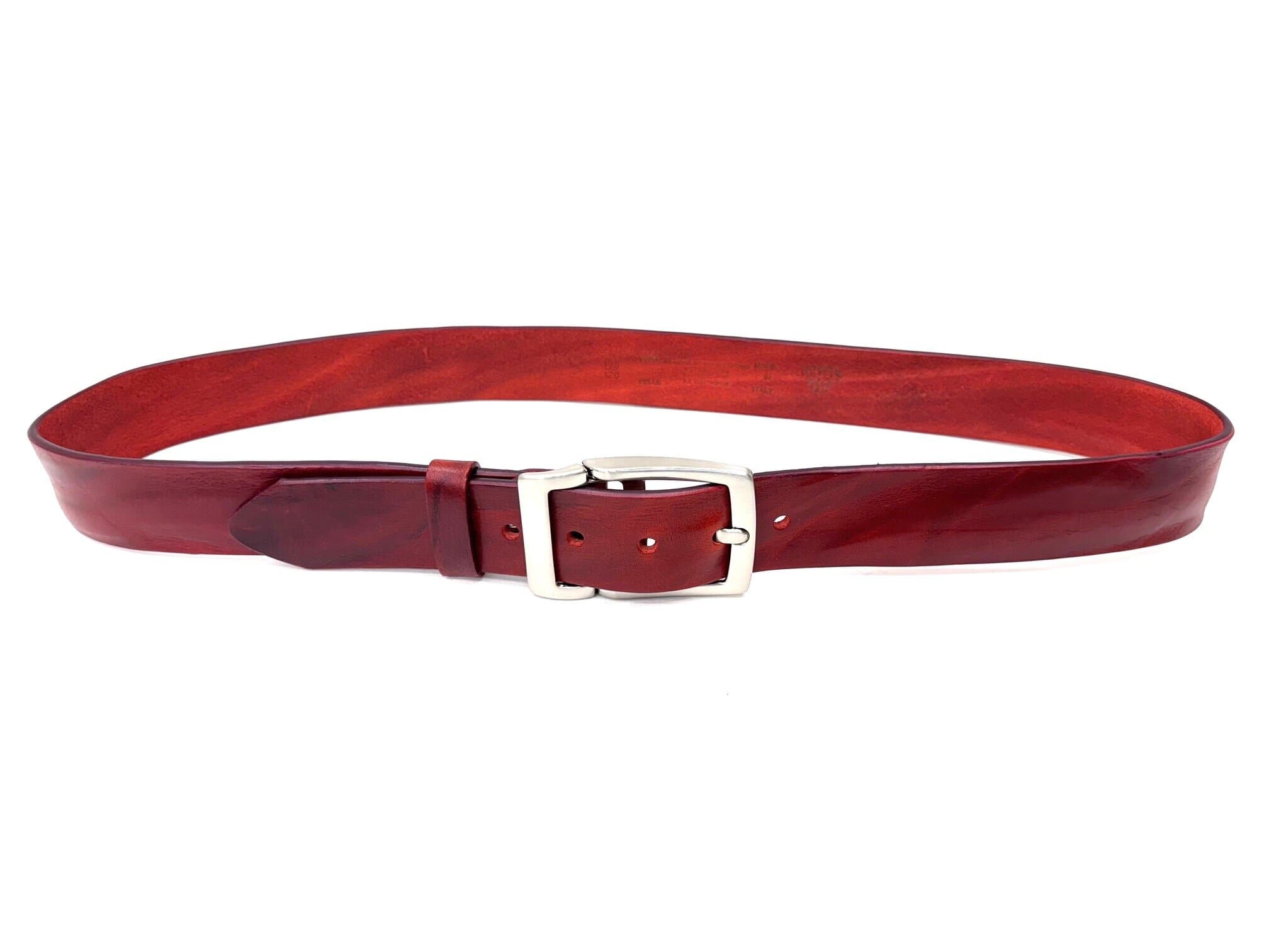 Cintura uomo in vera pelle mod. TERNI colore ROSSO, CHIAROSCURO, Made in Italy