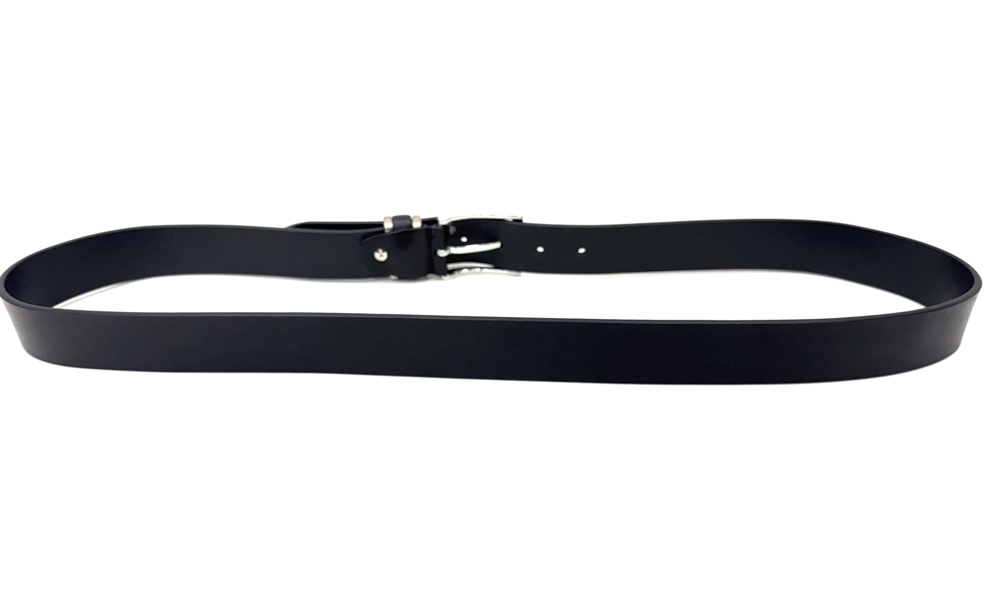 POMPEI: cintura uomo in cuoio, altezza 3,4 cm, colore: NERO, Made in Italy