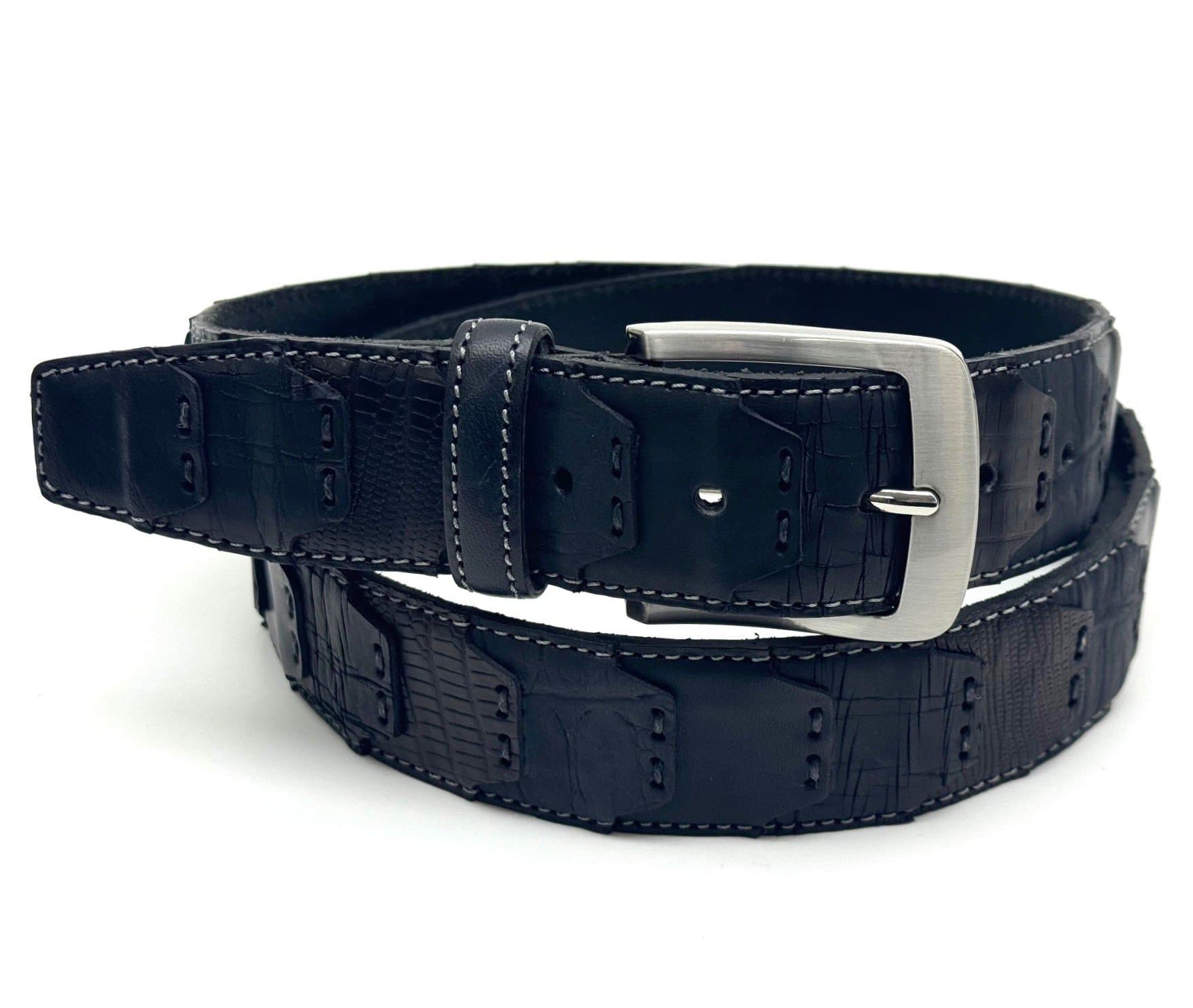 Cintura uomo in vera pelle LODI, colore NERO, EMPORIUM ITALY, Made in Italy