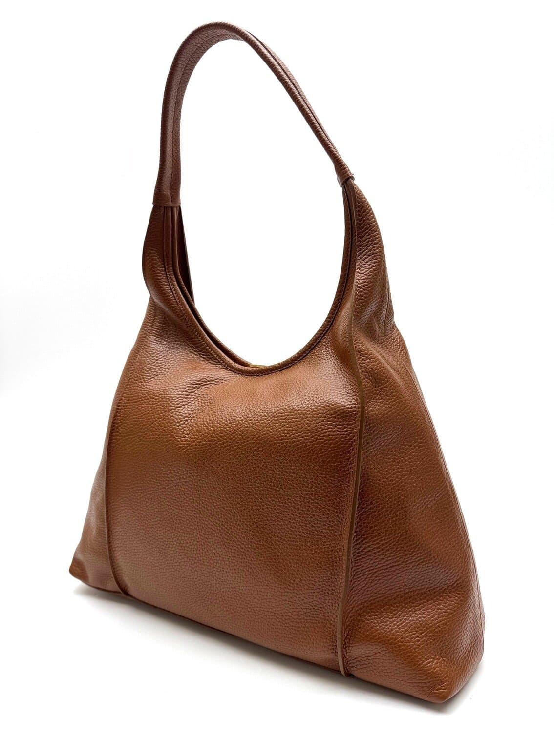 Borsa donna MELITA a spalla in vera pelle morbida, colore MIELE, CHIAROSCURO Made in Italy
