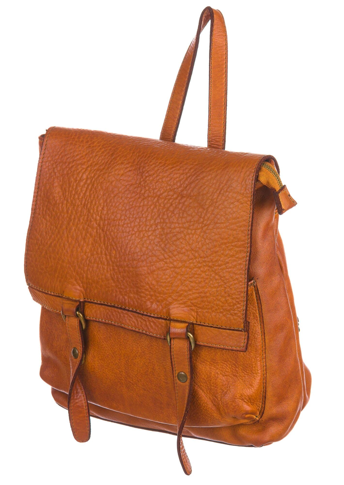 Borsa zaino donna MONTE GENNARO, in vera pelle vintage, colore MIELE, CHIAROSCURO, Made in Italy