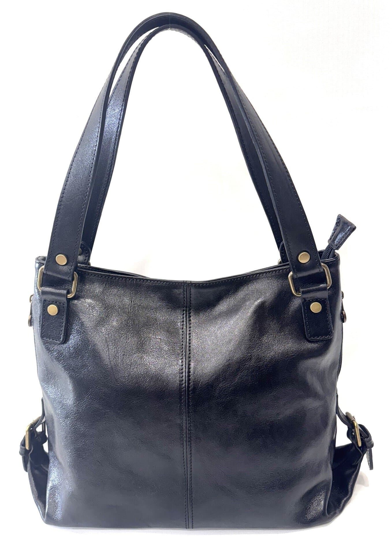Borsa donna in vera pelle CHIAROSCURO mod. ANTONELLA colore NERO Made in Italy