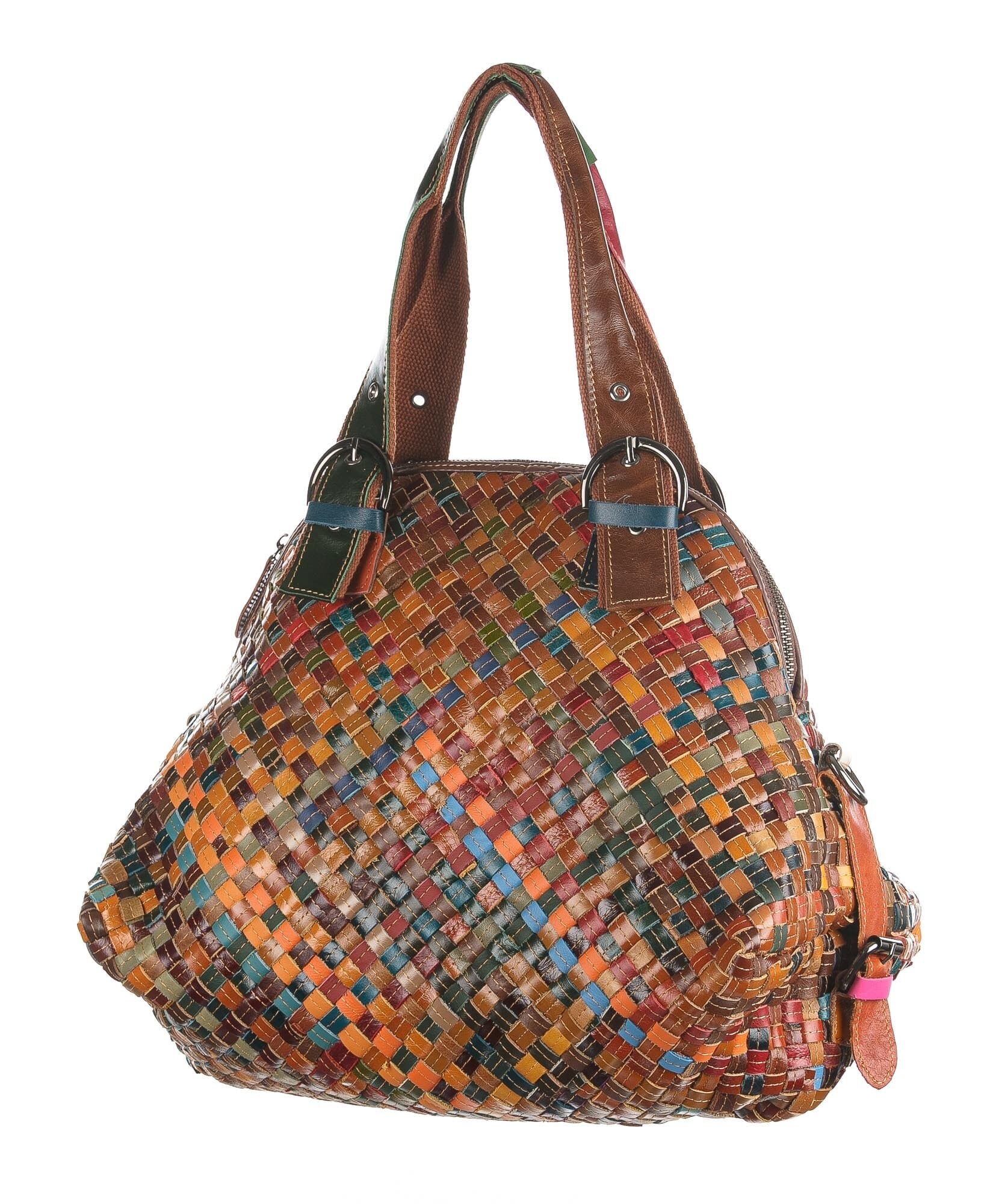 Borsa donna in vera pelle ARIANNA DINI mod. MARIKA, MULTICOLORE.