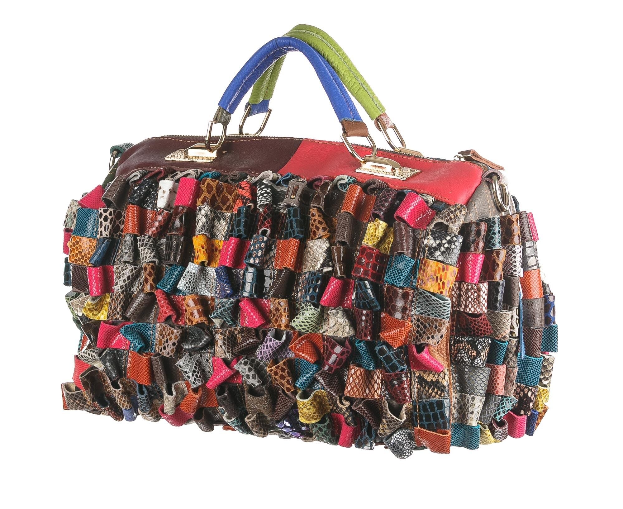 Borsa donna in vera pelle ARIANNA DINI mod. CLARA, MULTICOLORE