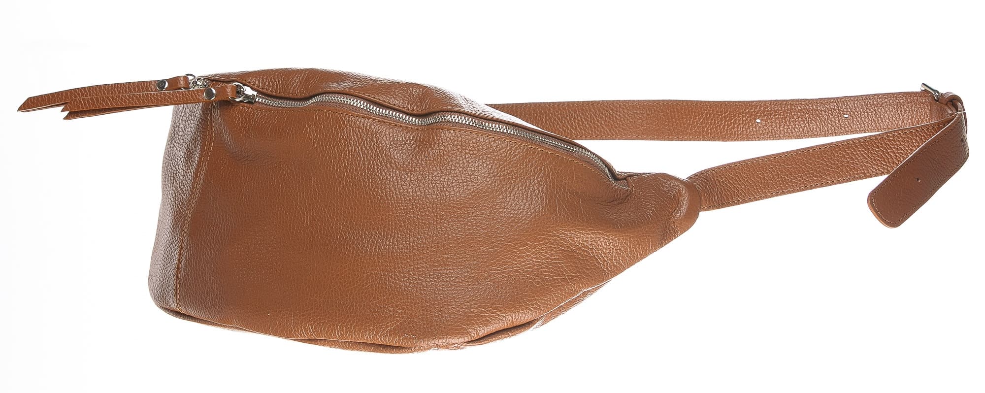 Borsa a marsupio da donna in vera pelle, MOIRA BIG, colore marrone, CHIAROSCURO, Made in Italy