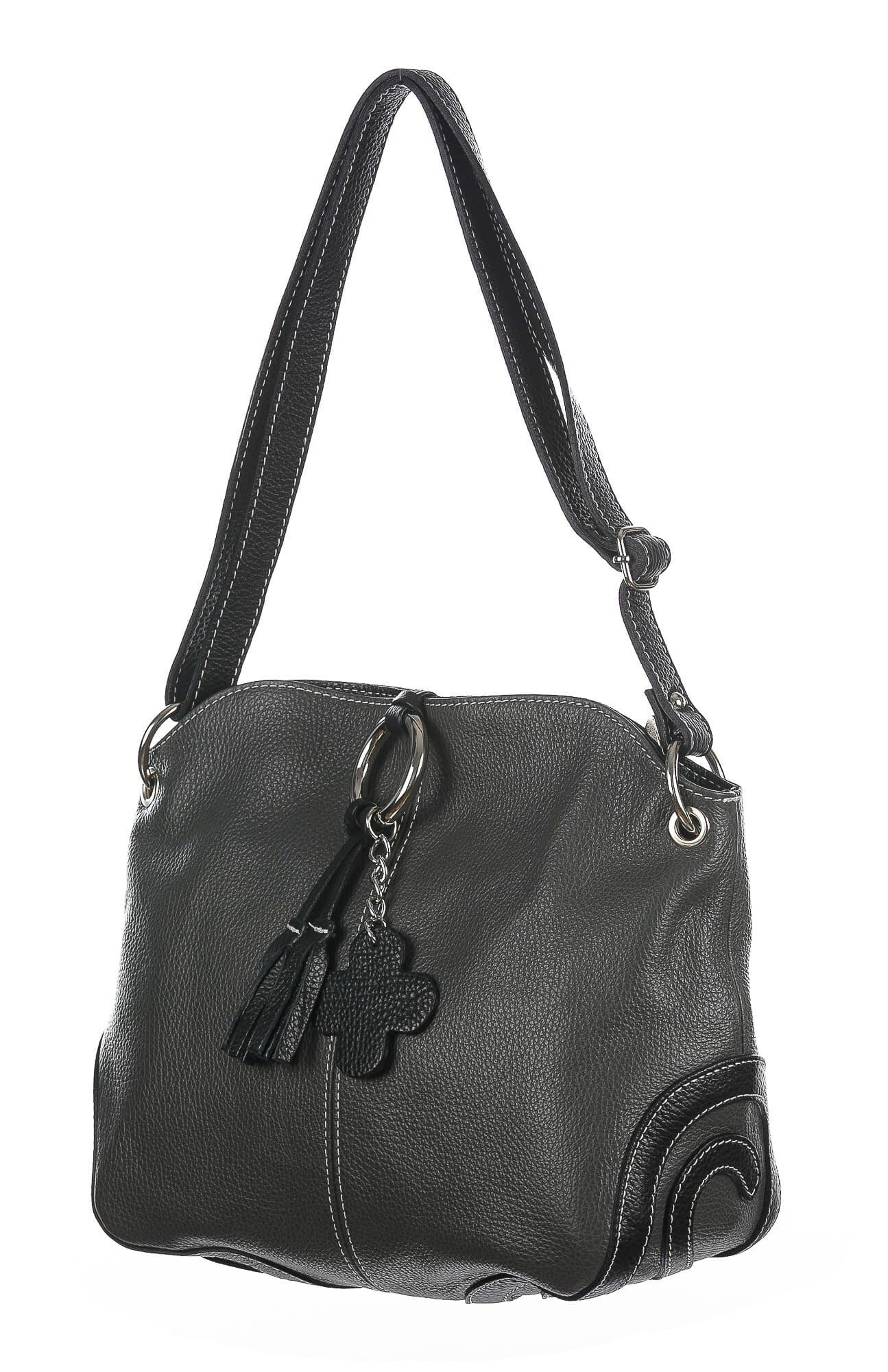 Borsa donna in vera pelle CHIAROSCURO mod. BETTA colore GRIGIO SCURO, Made in Italy