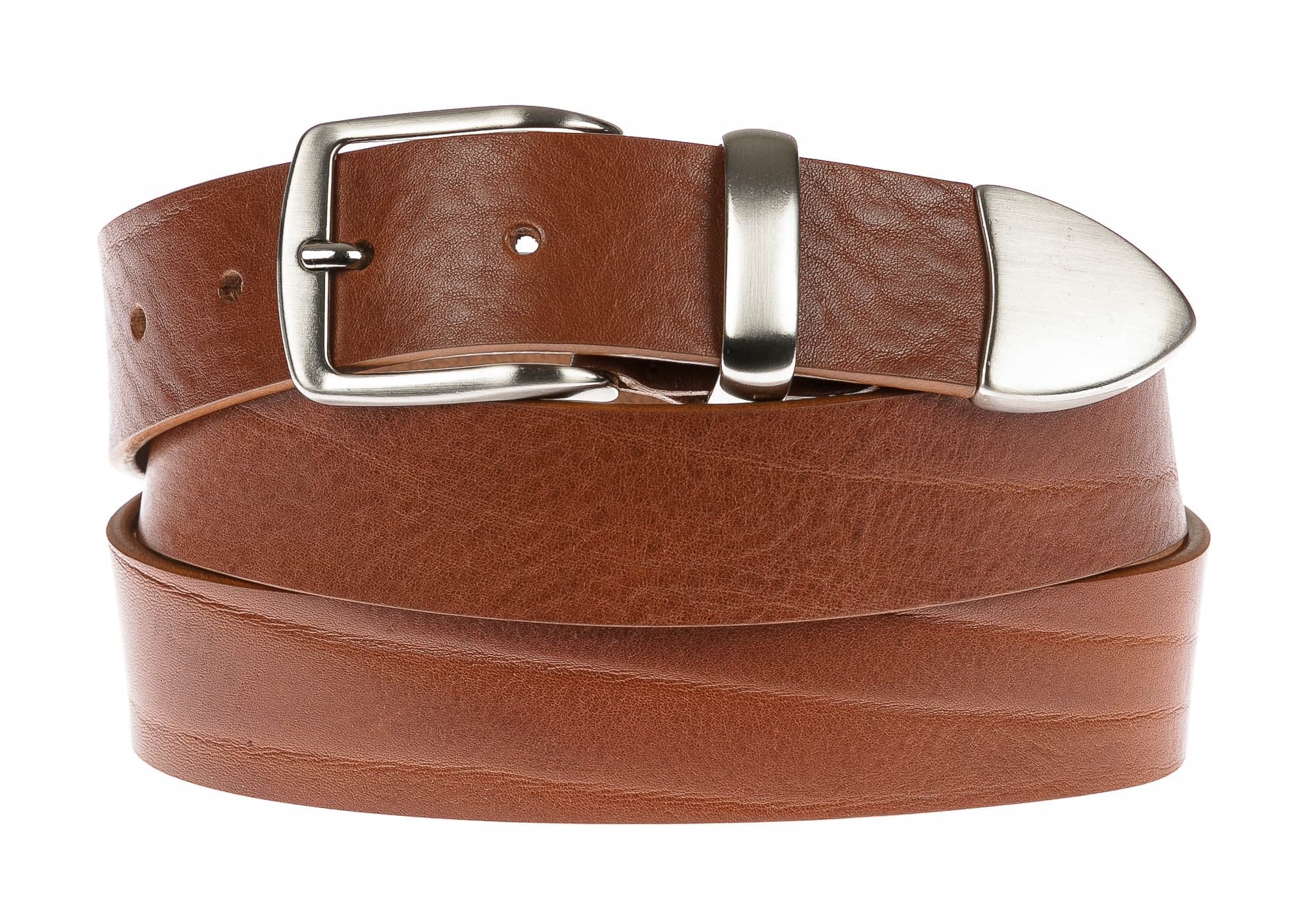 FIUMICINO EXTRA LONG: men's leather belt, color: BROWN, Made in Italy