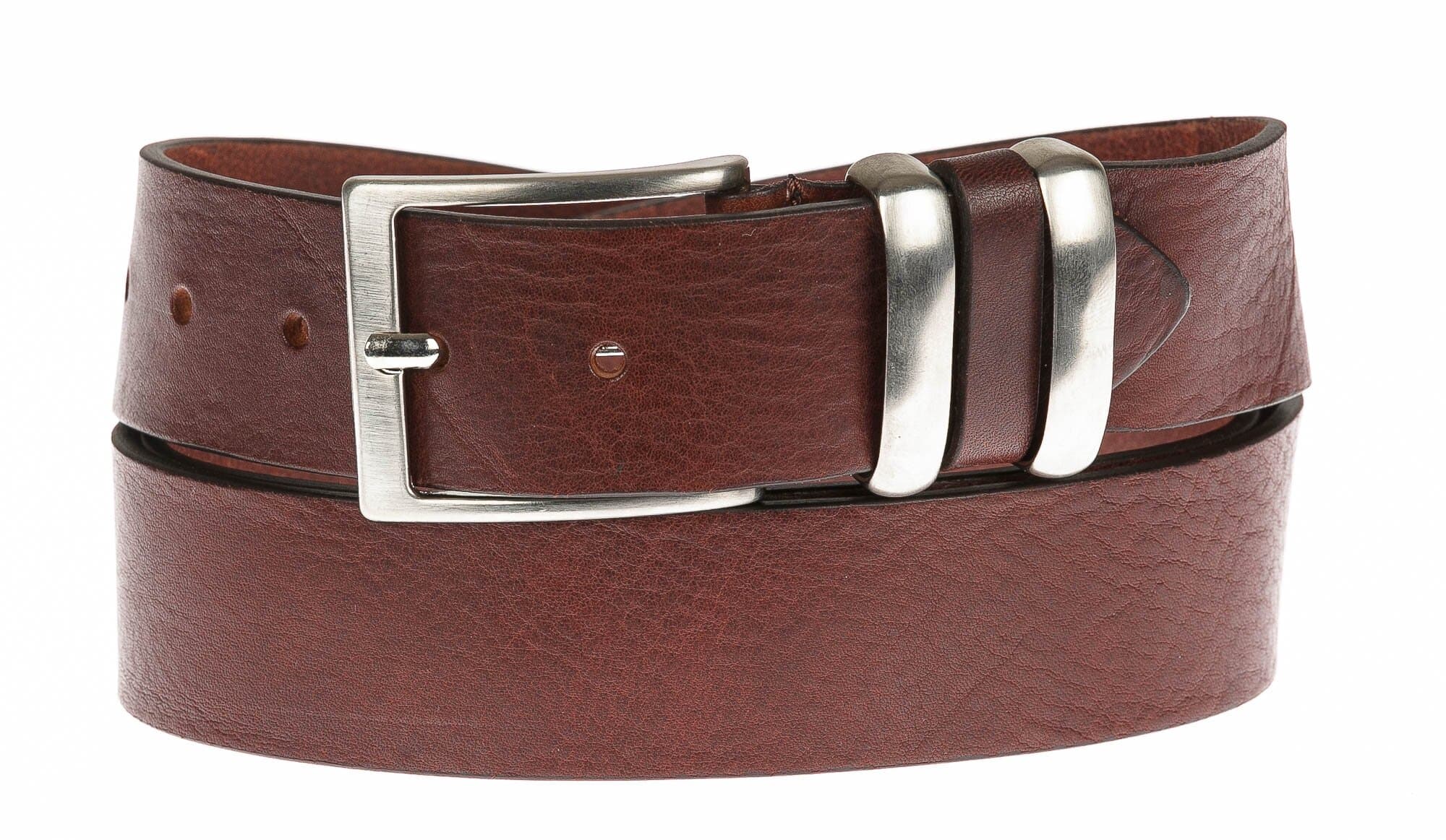 TREVISO EXTRA LUNGA: cintura uomo in cuoio, colore: MARRONE, CHIAROSCURO, Made in Italy