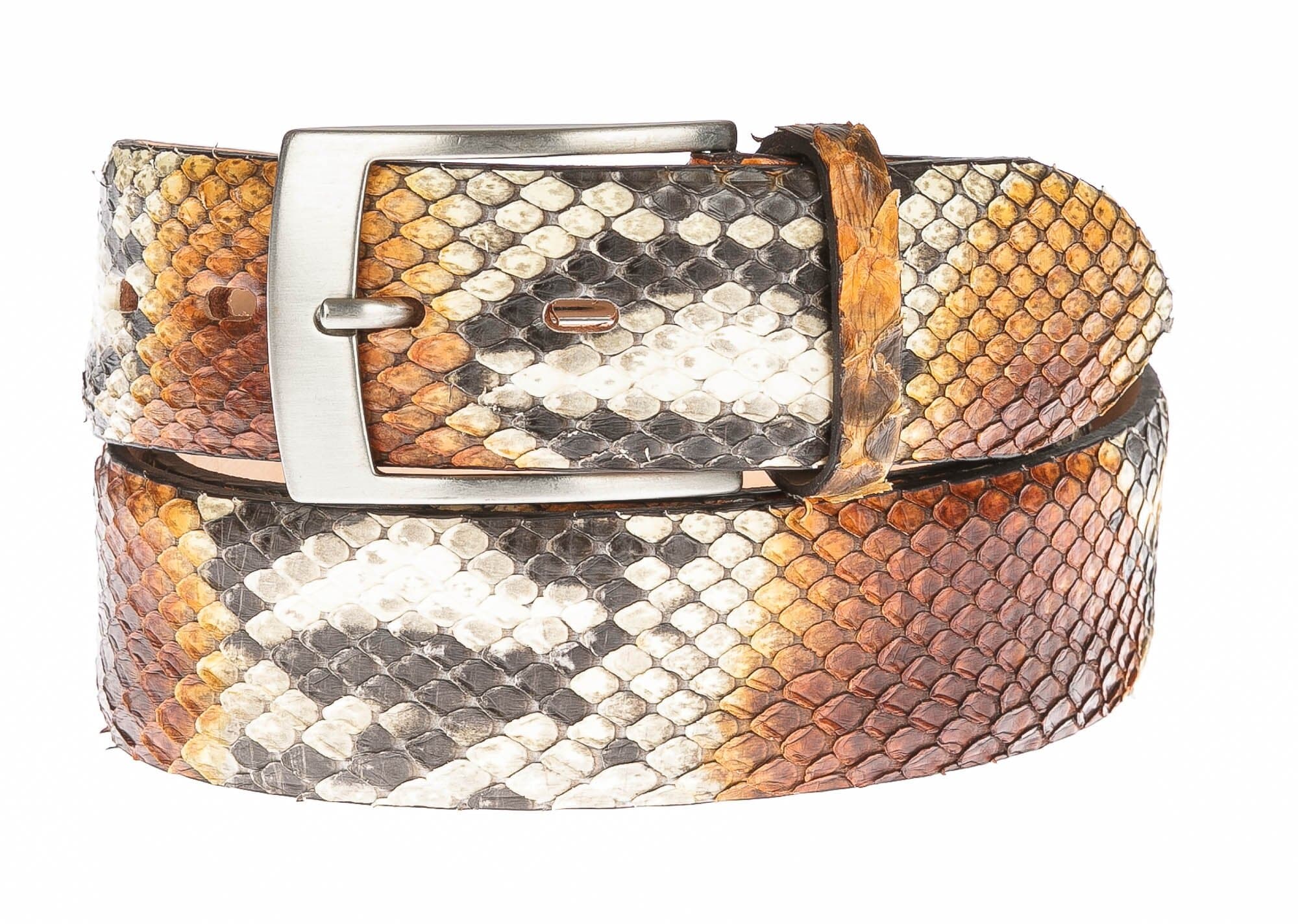 Mens python real leather belt mod. BEIRUT, CITES, GREY/HONEY, ELIO ZAGATO, Made in Italy