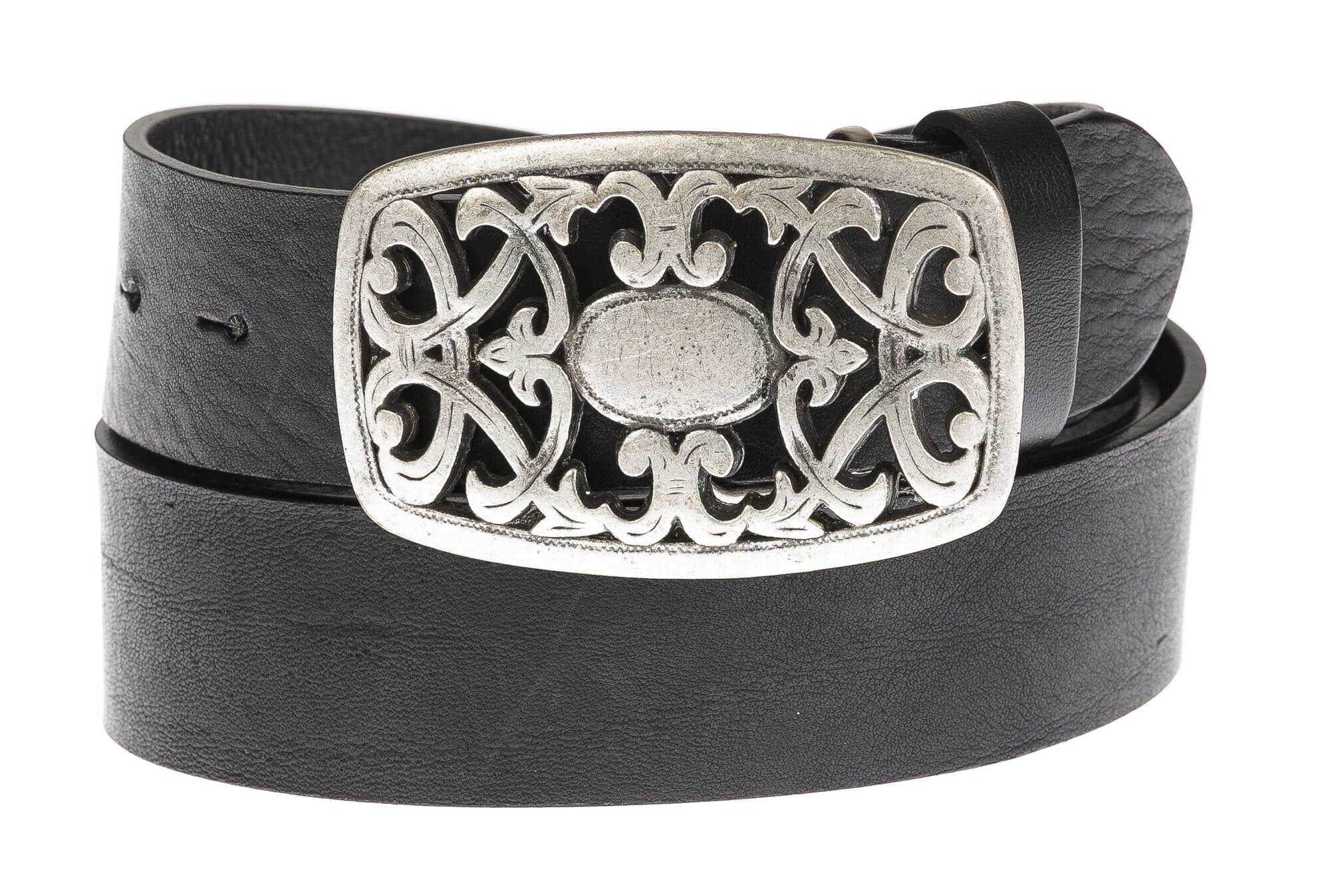 Cintura uomo in vera pelle CHIAROSCURO mod. GENOVA colore NERO, fibbia speciale con , Made in Italy
