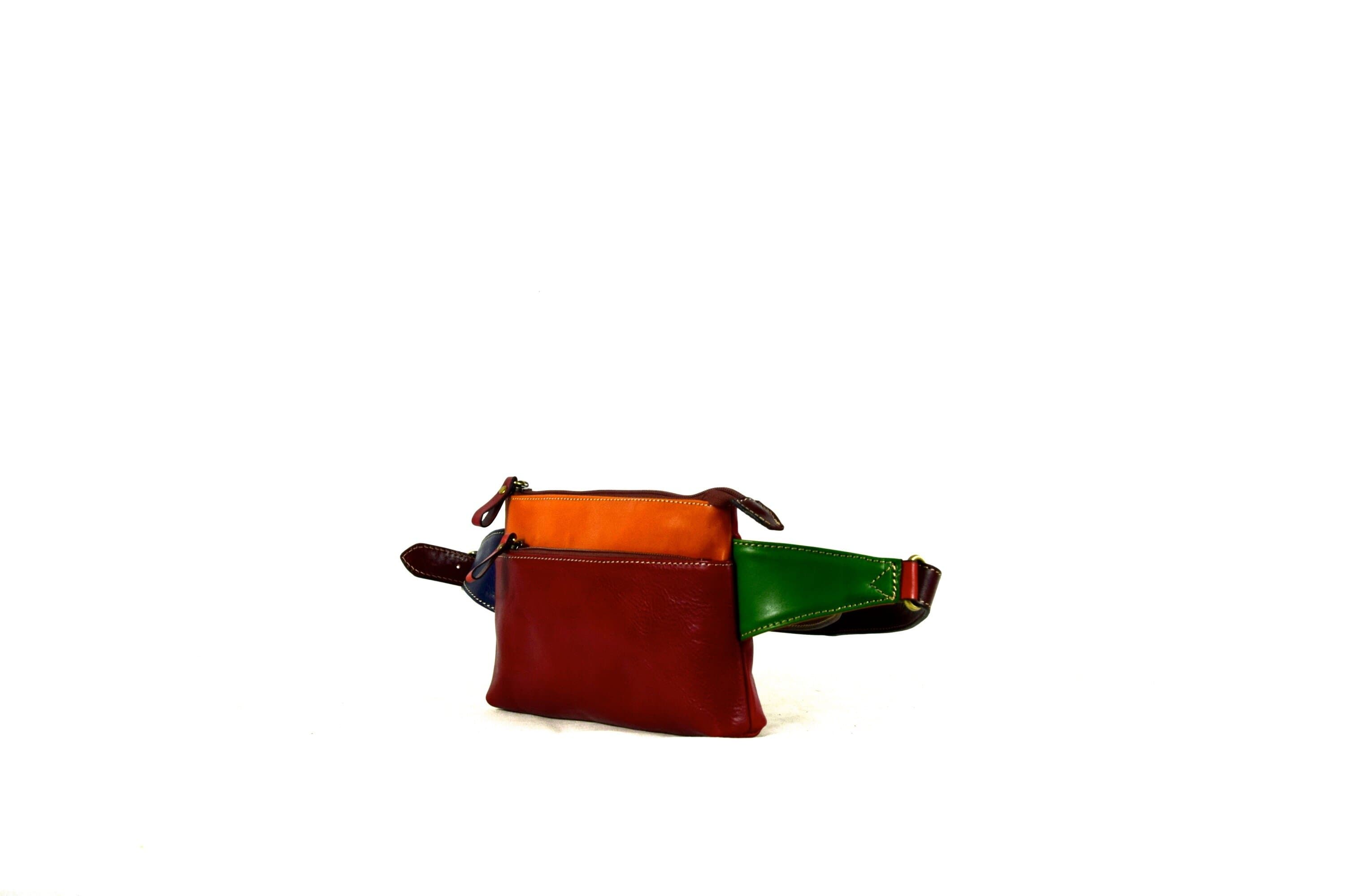 Marsupio da uomo in vera pelle primo fiore ROMEO, colore MULTICOLOR, SANTINI, Made in Italy