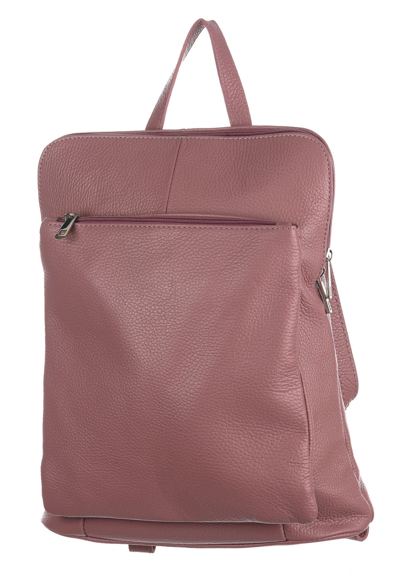 MONVISO : borsa - zaino donna, pelle morbida, colore: ROSA, Made in Italy