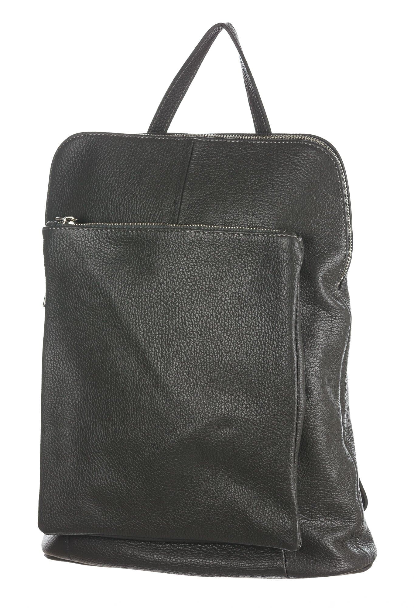 MONVISO : borsa - zaino donna, pelle morbida, colore: GRIGIO, Made in Italy