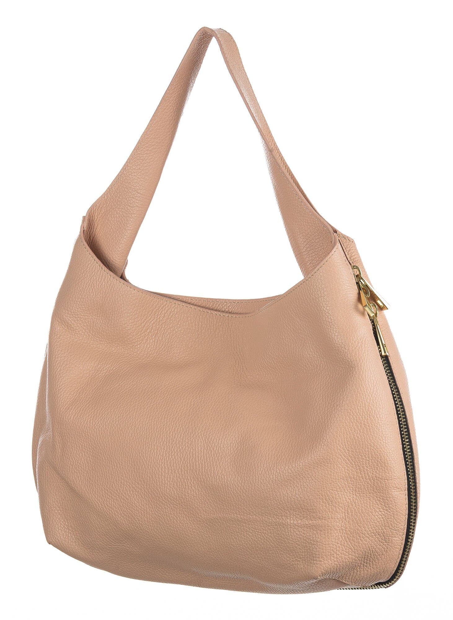 DAISY : borsa donna a spalla, pelle morbida, colore: ROSA CIPRIA, Made in Italy