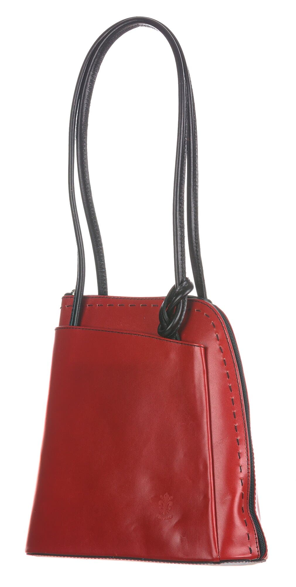 Borsa zaino donna in vera pelle mod. MONTE CIMONE colore ROSSO, CHIAROSCURO, Made in Italy