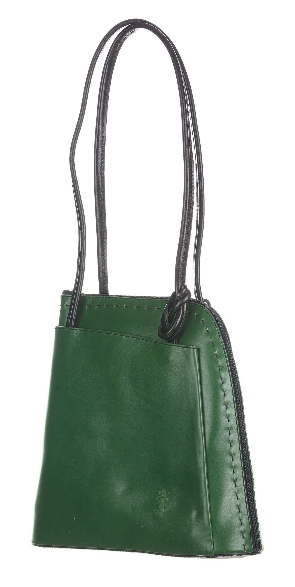 Borsa zaino donna in vera pelle mod. MONTE CIMONE colore VERDE, CHIAROSCURO, Made in Italy
