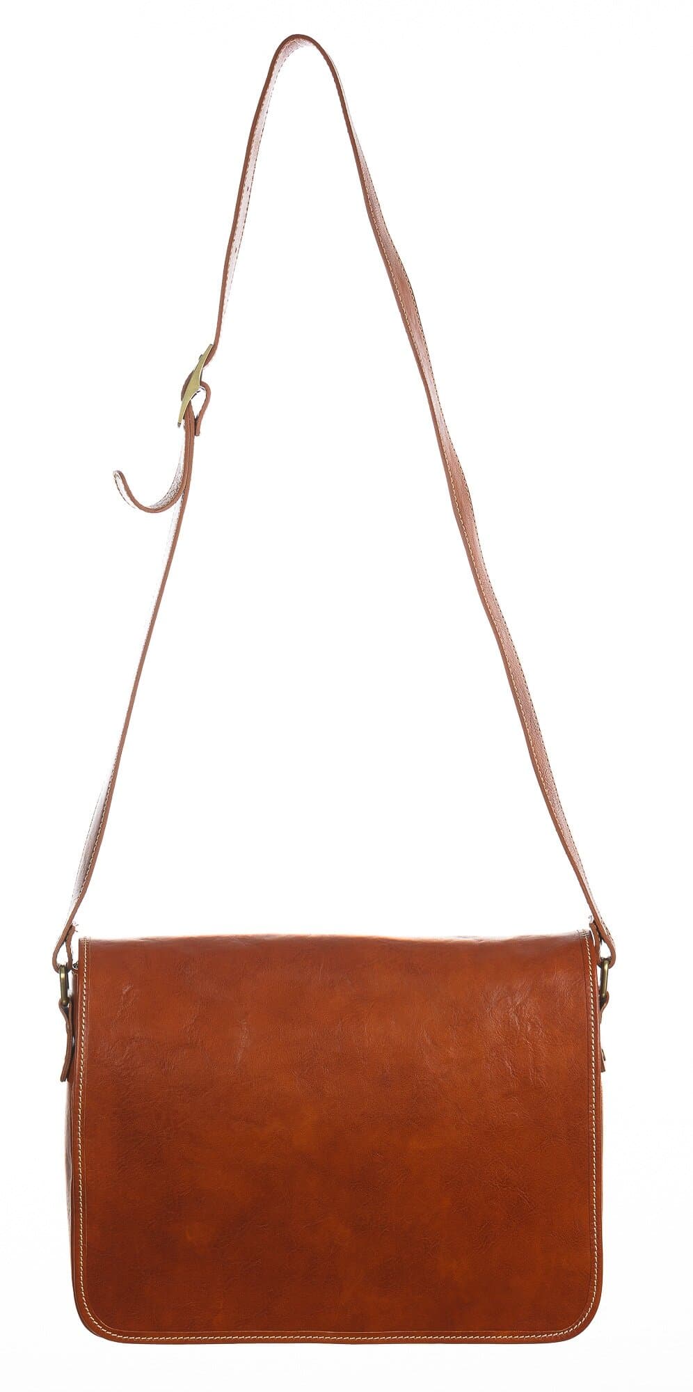 MATTIA MEDIUM: Borsa Messenger a Tracolla da uomo in vero cuoio, colore : MIELE, CHIAROSCURO, Made in Italy