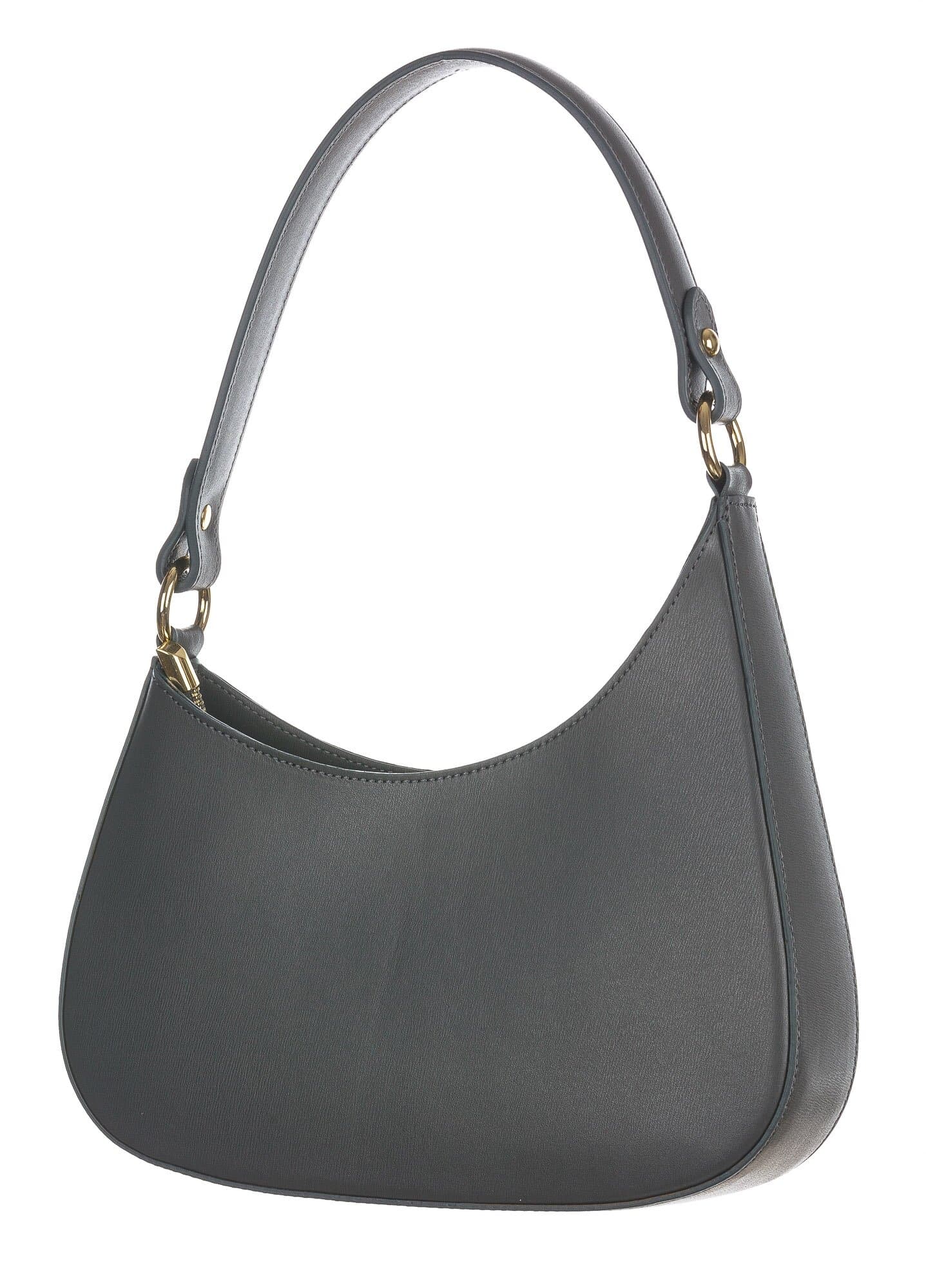 Borsa in vera pelle saffiano, modello ALISEA, colore GRIGIO, CHIAROSCURO, Made in Italy
