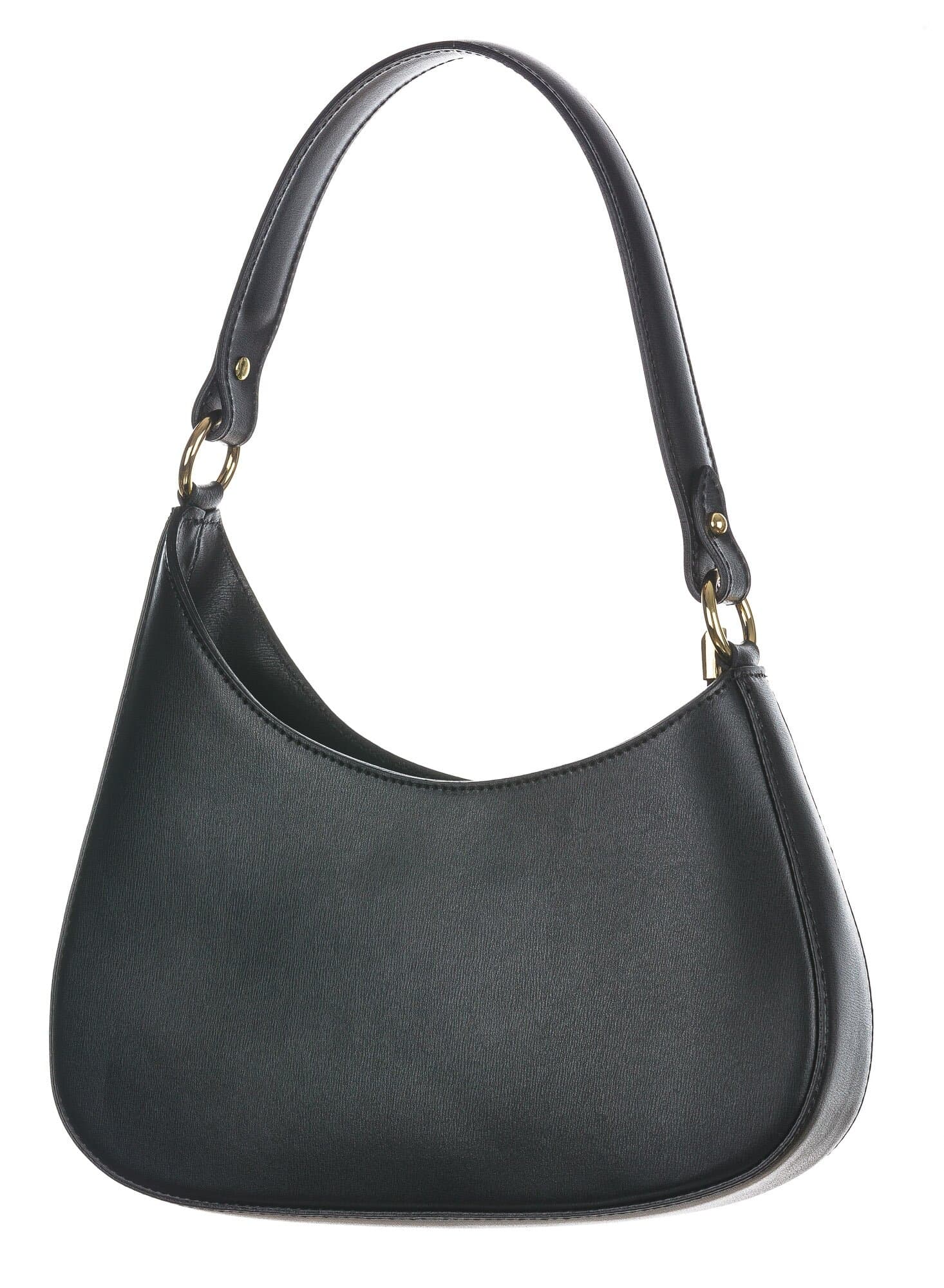 Borsa in vera pelle saffiano, modello ALISEA, colore NERO, CHIAROSCURO, Made in Italy