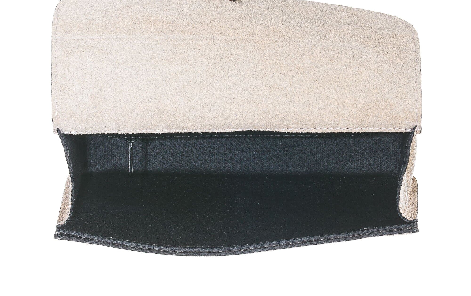 Borsa a spalla / tracolla da donna in vera pelle VIKTORIA, colore BEIGE, CHIAROSCURO, Made in Italy