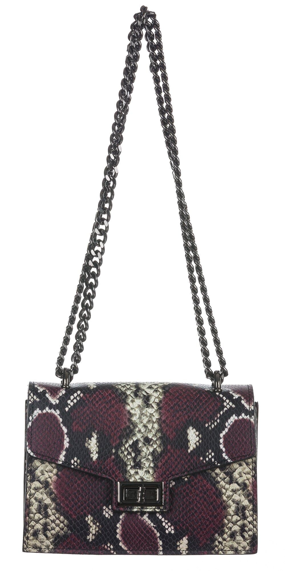 Borsa a spalla / tracolla da donna in vera pelle MARILINA, colore VIOLA / ROCCIA, CHIAROSCURO, Made in Italy