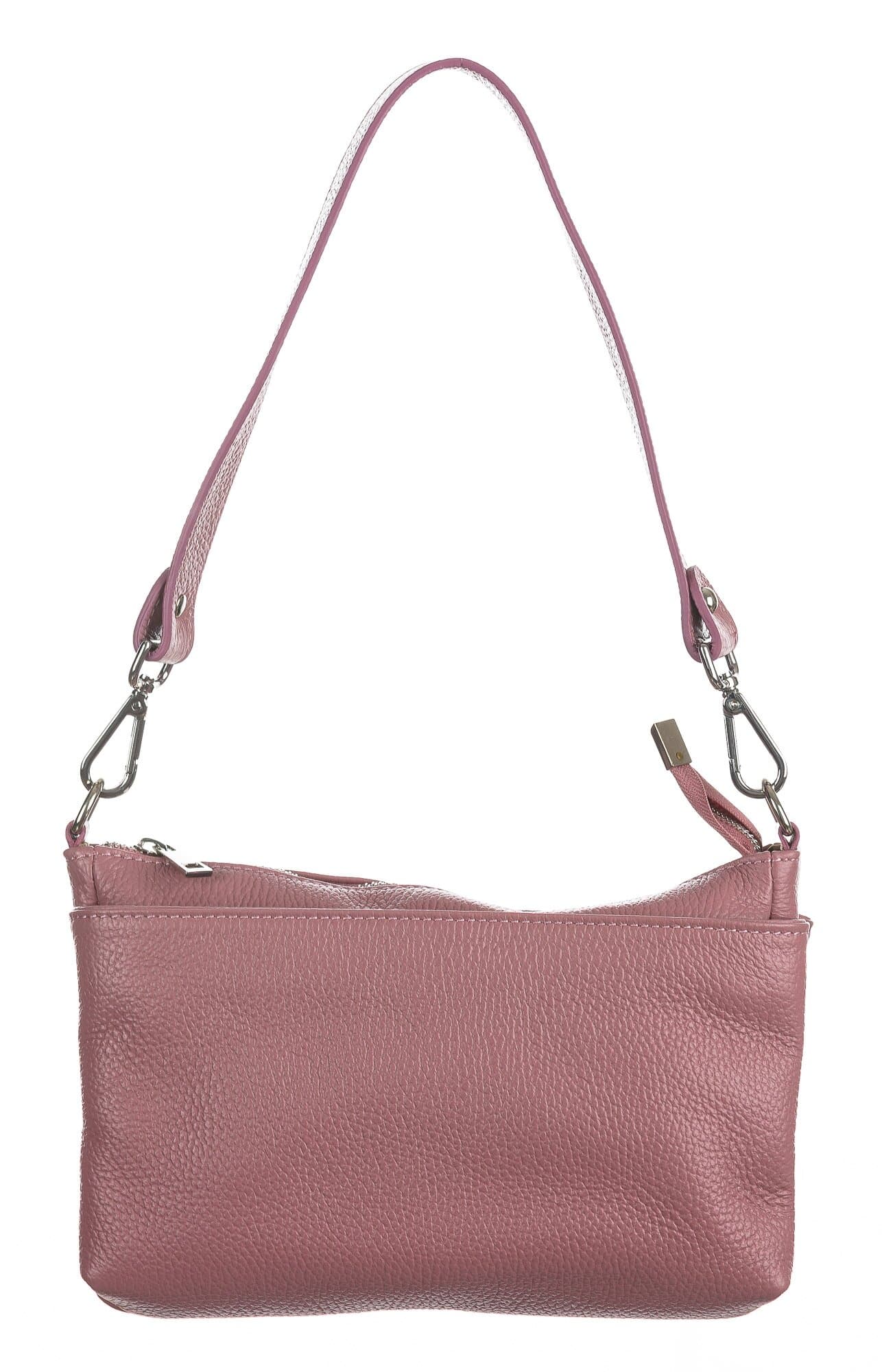 Borsa a spalla / tracolla da donna in vera pelle MAGDA, colore POSA, CHIAROSCURO, Made in Italy