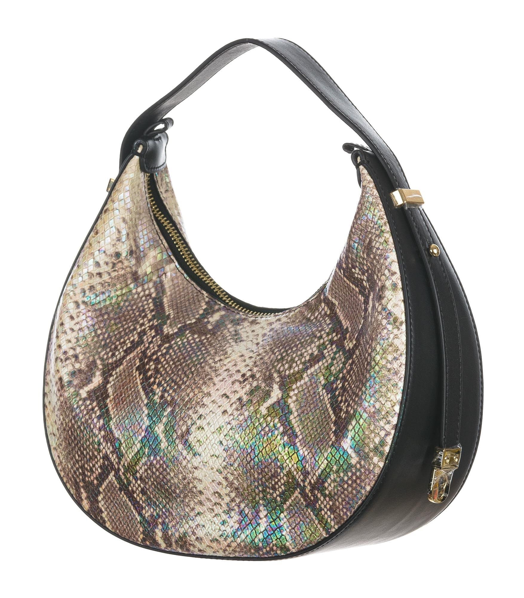 Borsa a spalla / a tracolla da donna in vera pelle AMIRA, colore ROCCIA, CHIAROSCURO, Made in Italy