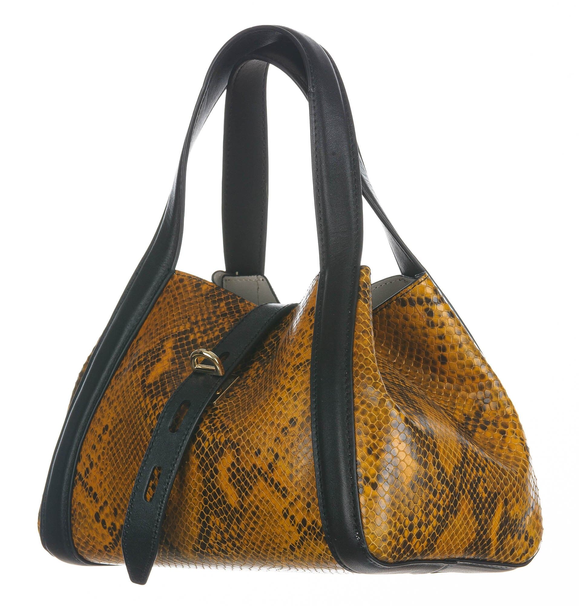 Borsa a mano / tracolla da donna in vera pelle INGRID, colore MULTICOLOR, CHIAROSCURO, Made in Italy.