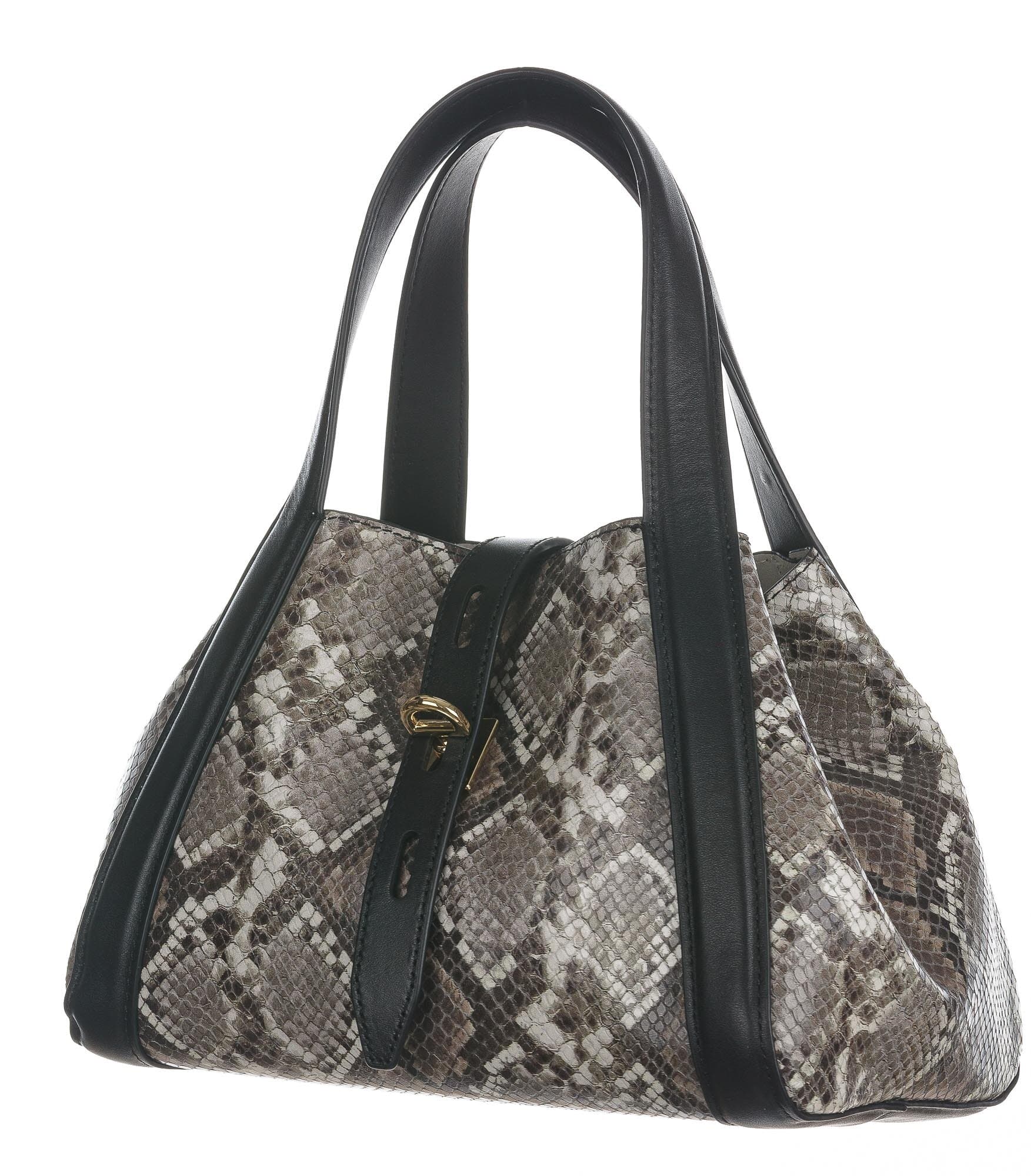 Borsa a mano / tracolla da donna in vera pelle INGRID, colore MULTICOLOR, CHIAROSCURO, Made in Italy