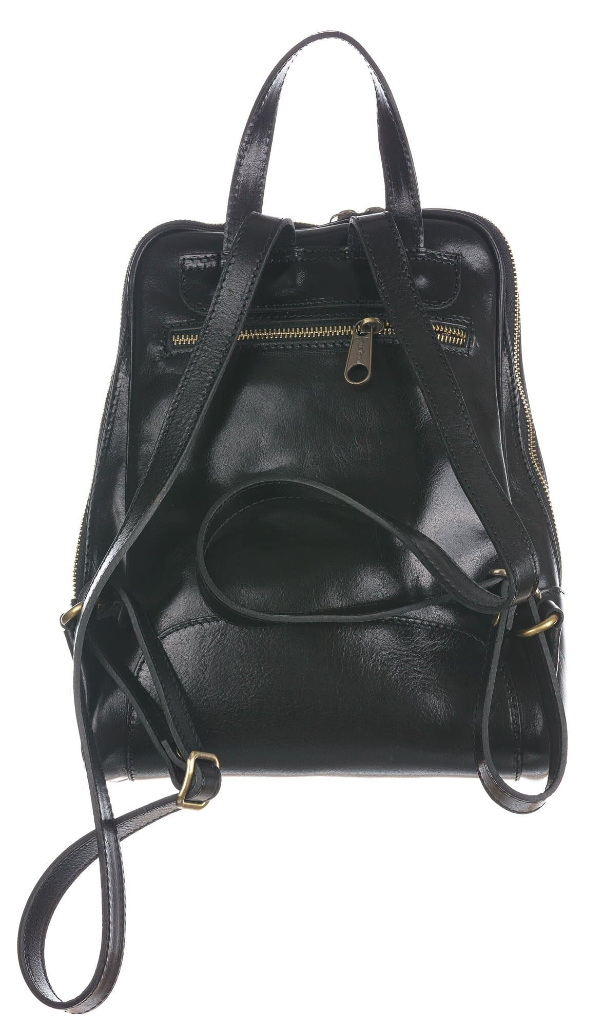 Zaino donna in vera pelle MONTE VENTUROSA, colore NERO, CHIAROSCURO, Made in Italy