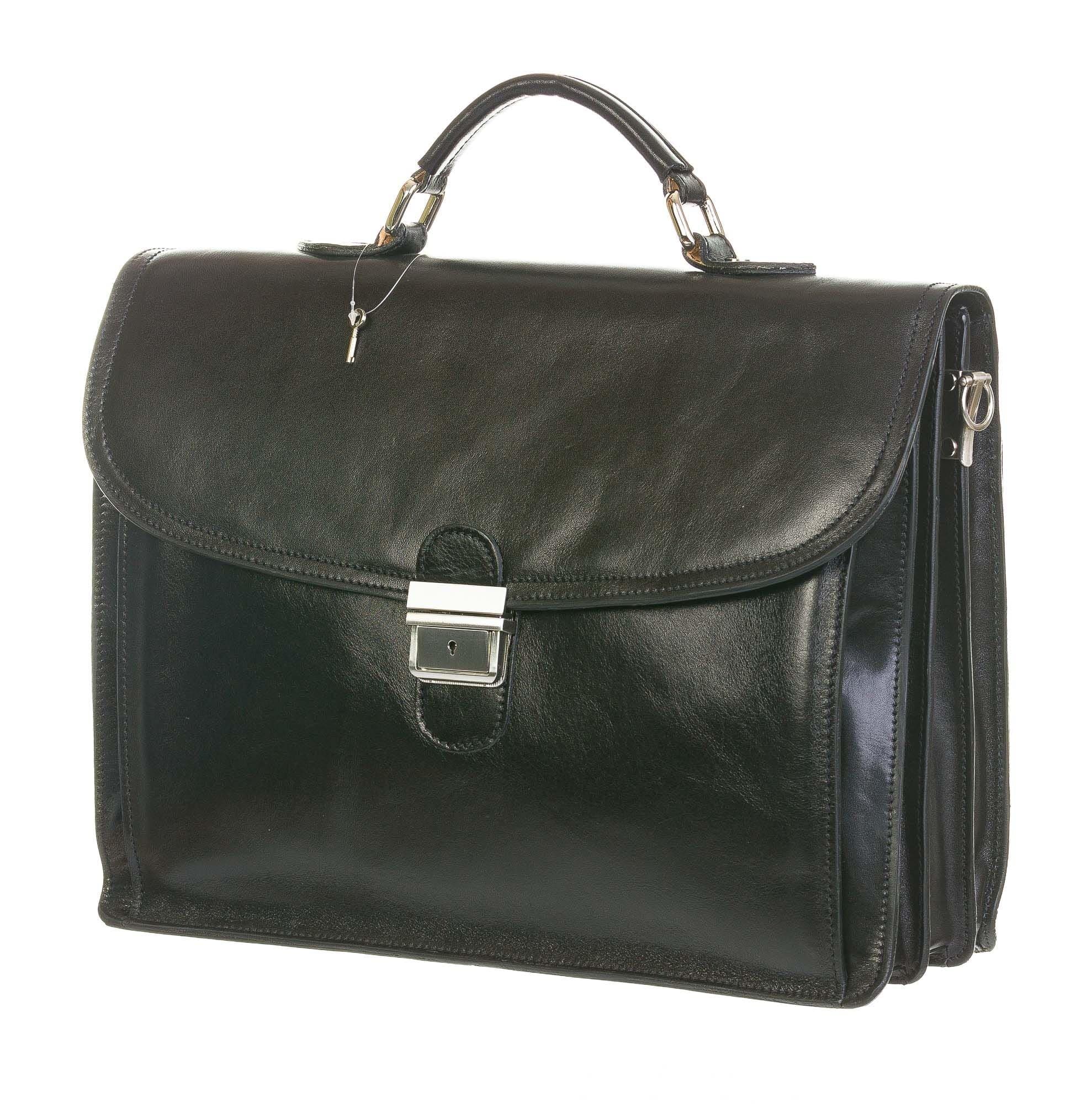 ERCOLE : briefcase / office bag, man / woman, buffered leather, color : BLACK, Made in Italy