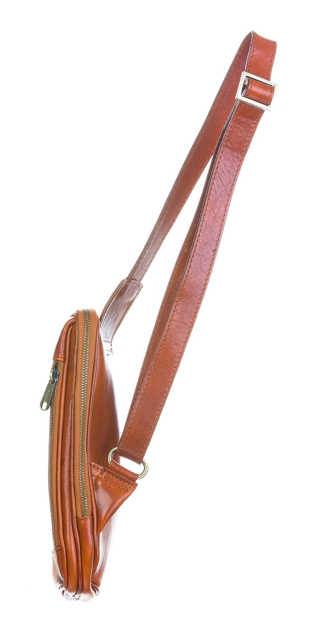 Tracolla uomo in vera pelle PAOLO, colore MIELE, CHIAROSCURO, Made in Italy