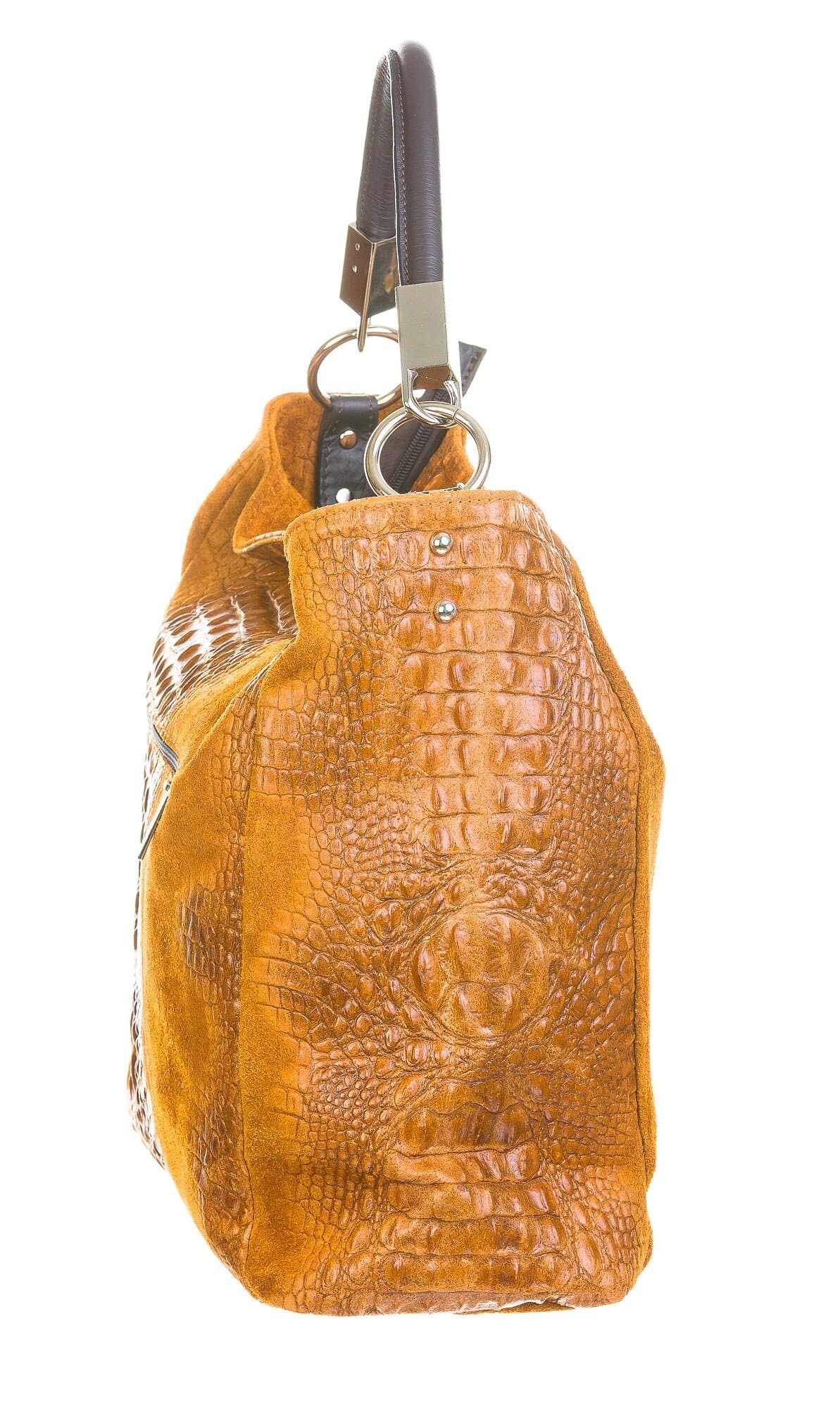 Borsa donna in vera pelle mod. DORIS, colore MIELE, CHIAROSCURO, Made in Italy