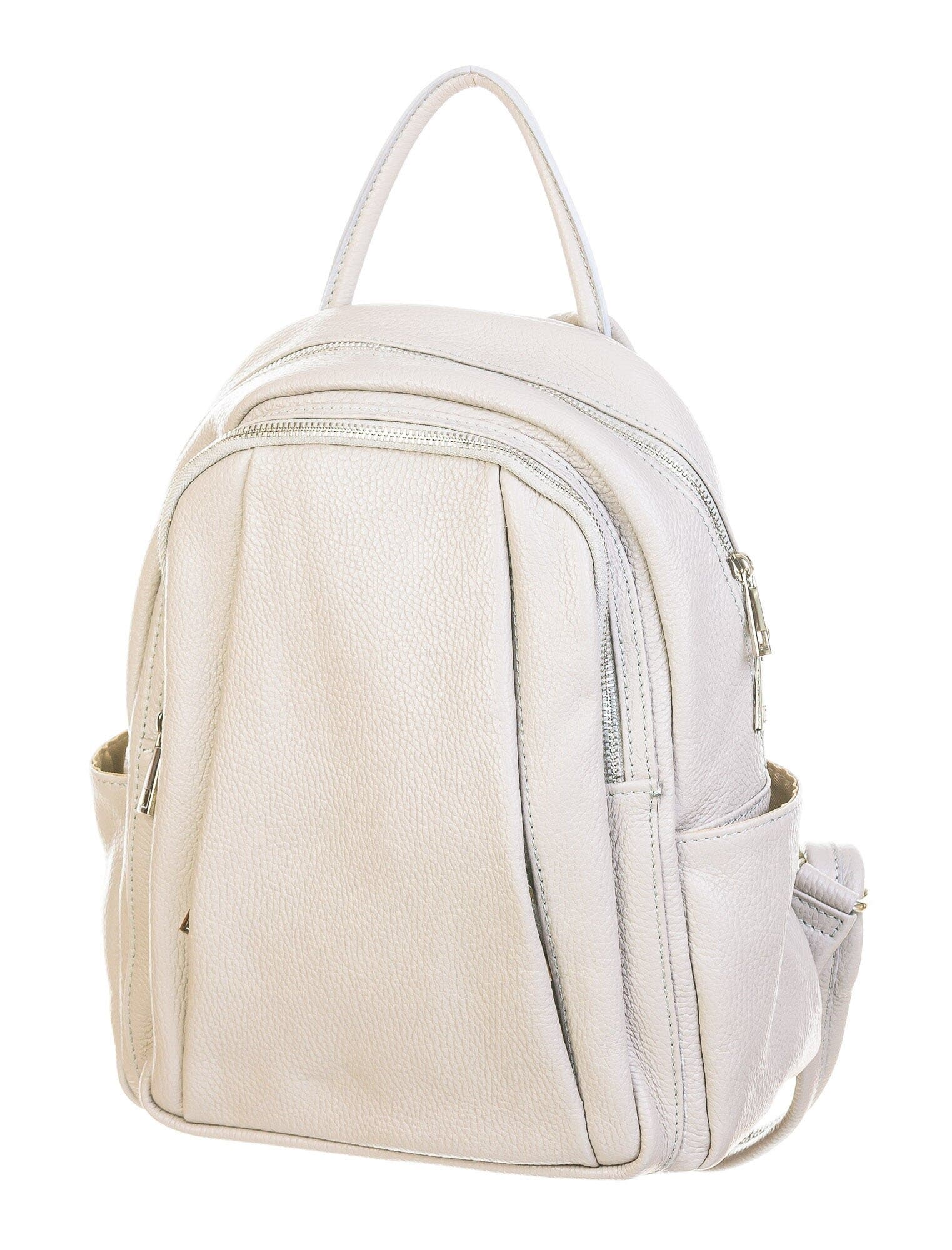 Borsa zaino donna in vera pelle MONTE VELINO, colore GRIGIO, CHIAROSCURO, Made in Italy