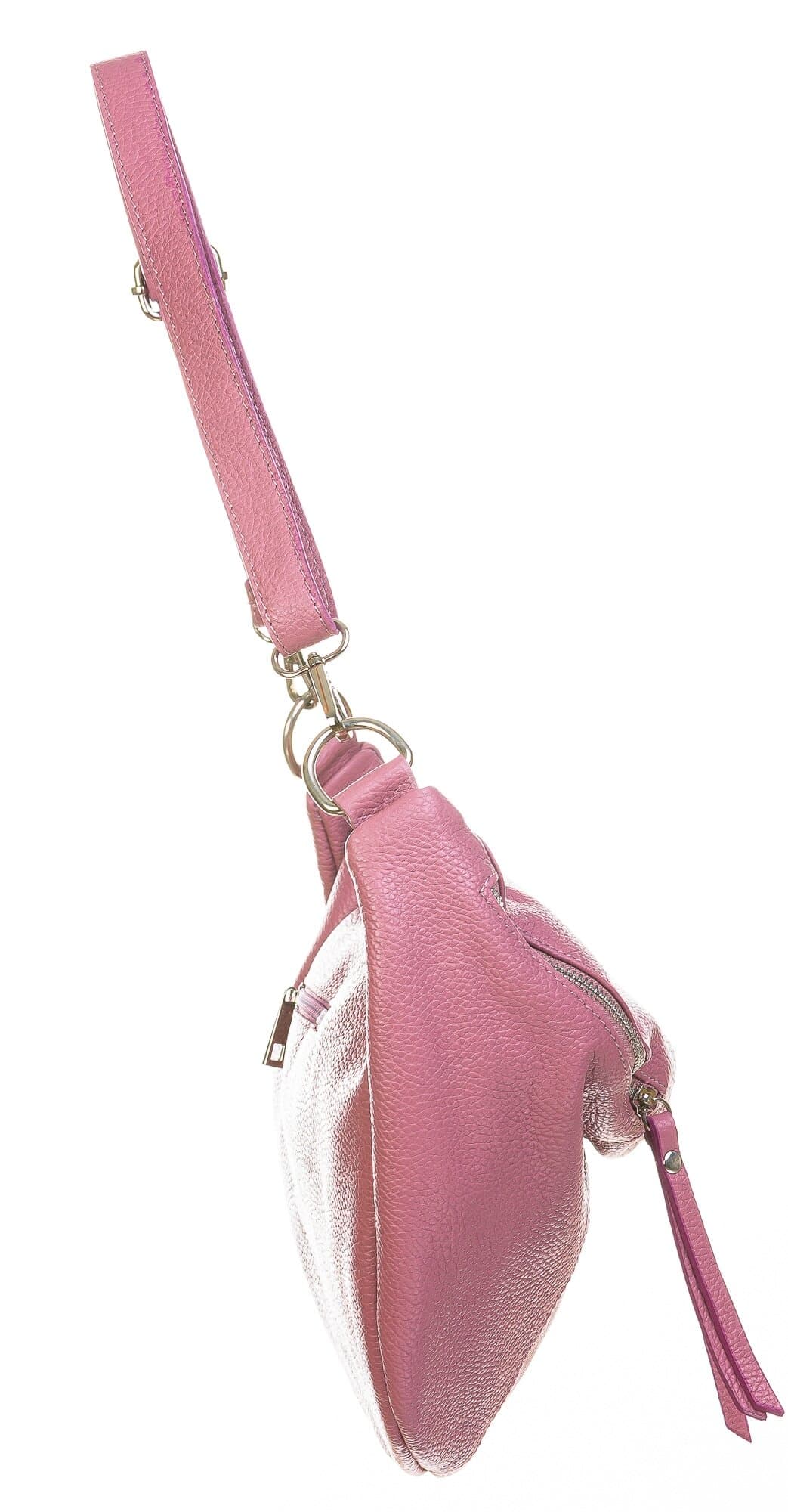 Borsa a marsupio da donna in vera pelle, MOIRA BIG, colore rosa, CHIAROSCURO, Made in Italy