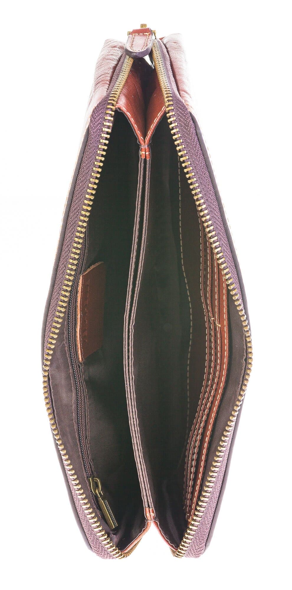 Pochette uomo a mano in vera pelle NATHAN MEDIUM, colore MIELE, CHIAROSCURO, Made in Italy