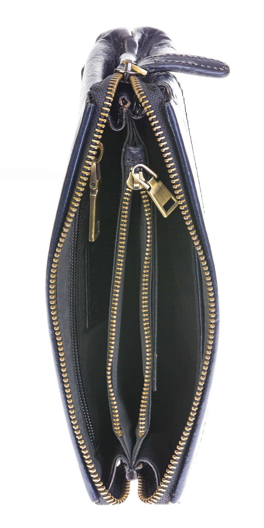 Pochette uomo da polso in vera pelle LEWIS, colore BLU, CHIAROSCURO, Made in Italy