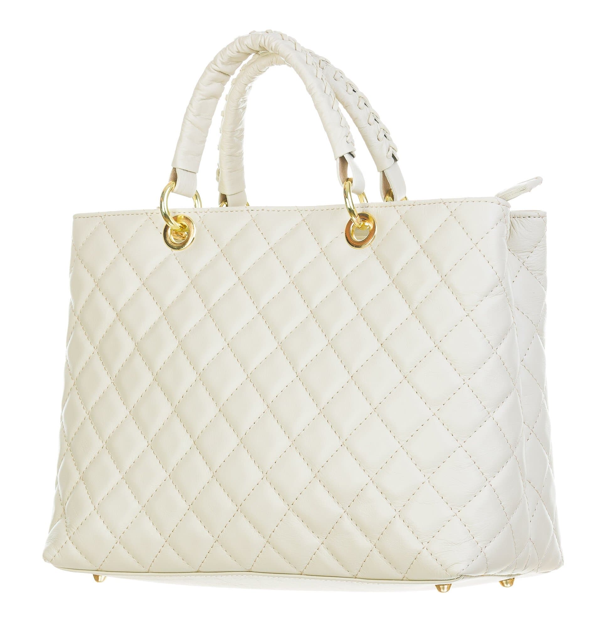 Borsa da donna in vera pelle CAMILLA MAXI, colore BEIGE, CHIAROSCURO, Made in Italy