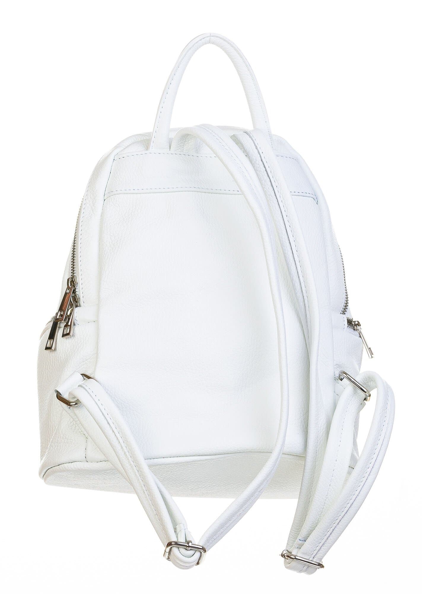 Zaino in vera pelle CHIAROSCURO mod. Monte Argentella, colore BIANCO, Made in Italy