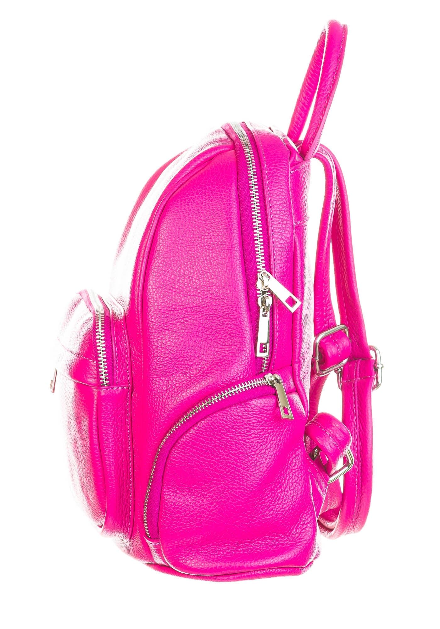 Zaino in vera pelle CHIAROSCURO mod. Monte Argentella, colore FUCSIA, Made in Italy