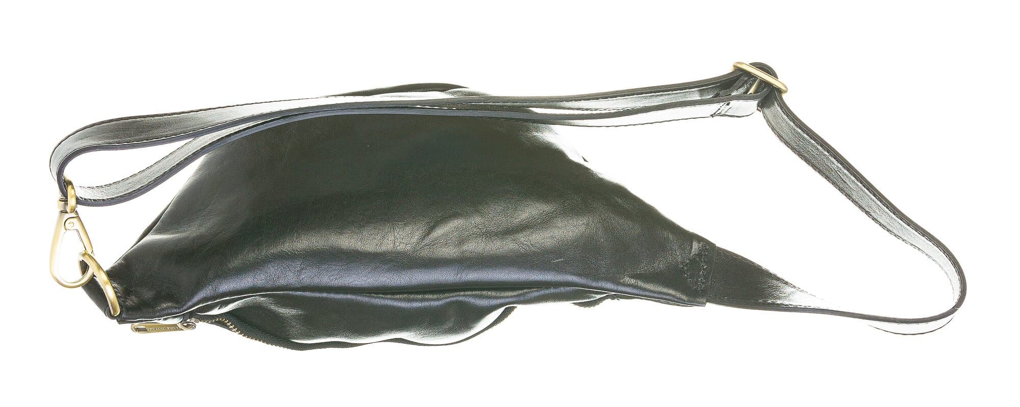 Marsupio da uomo in vera pelle ERIK, colore NERO, CHIAROSCURO, Made in Italy