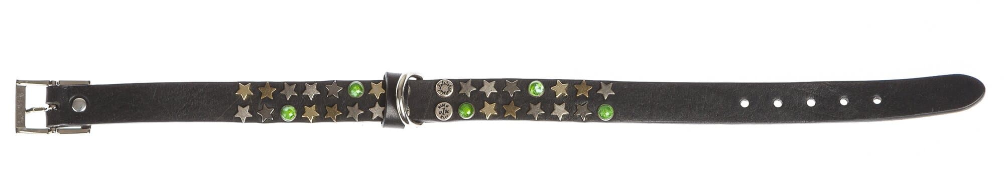 Collare per cani DEBBY in vera pelle, colore NERO, con borchie, CHIAROSCURO, Made in Italy