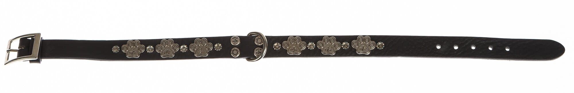 Collare per cani ARYA in vera pelle, colore NERO, con borchie, CHIAROSCURO, Made in Italy